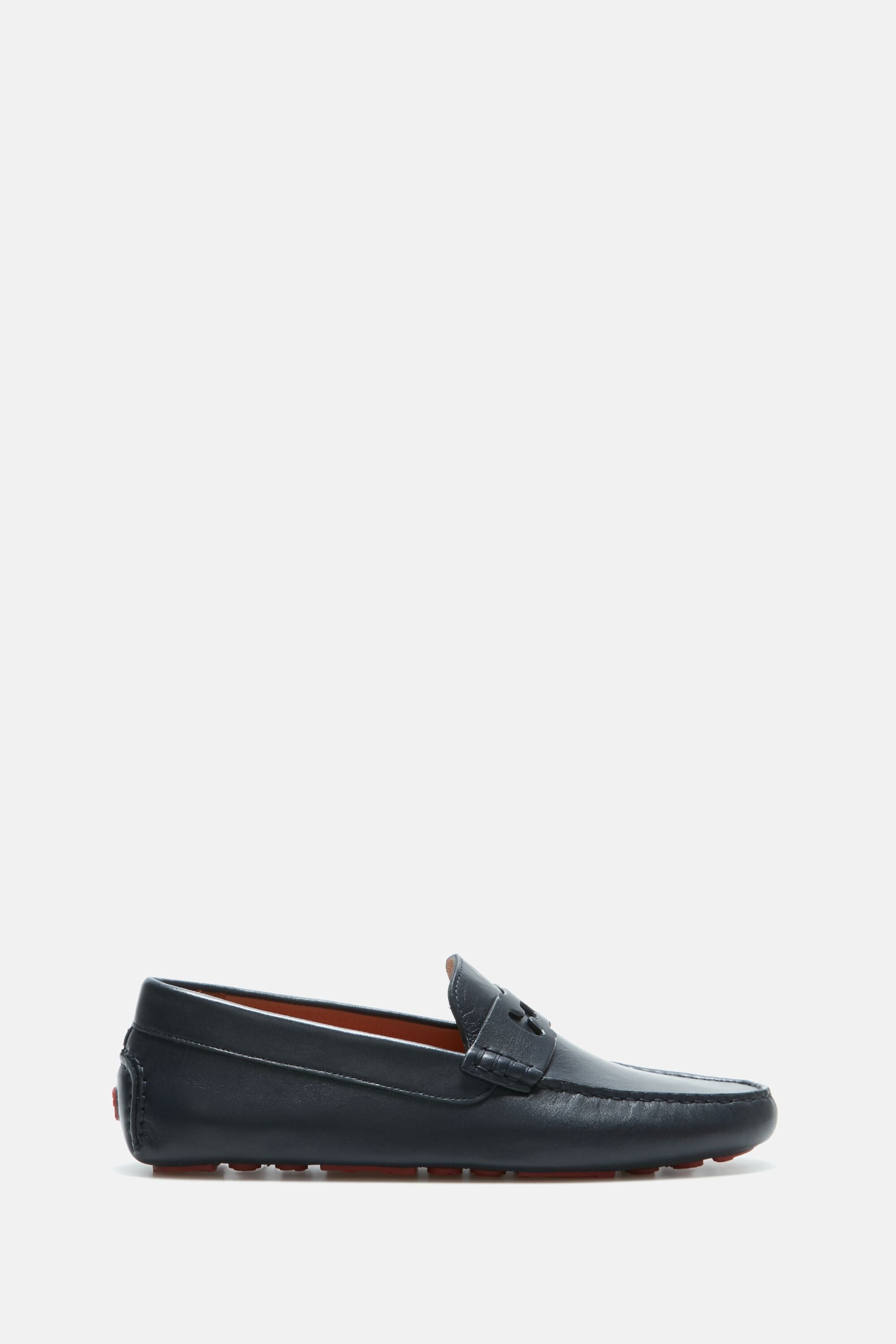 initials insignia cutout leather slides