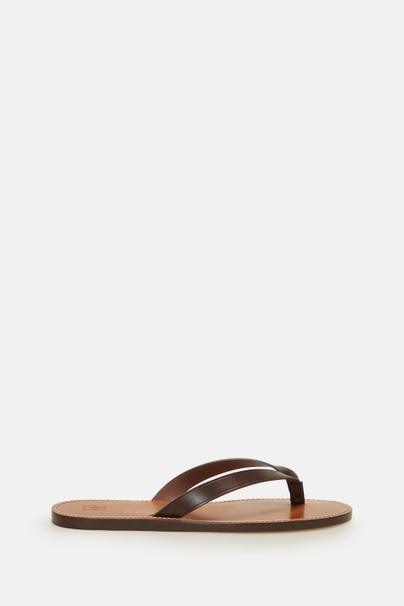 Factory Leather flip flops - BROWN