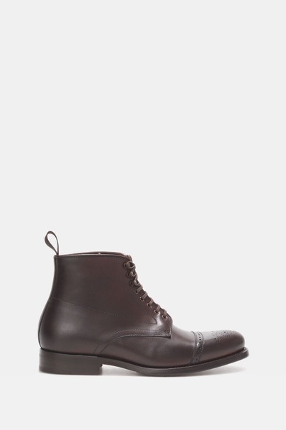 Leather brogue boots - BROWN