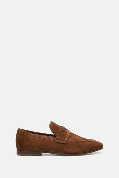 Doma Insignia Cut Out Leather Loafers - BROWN TESTA