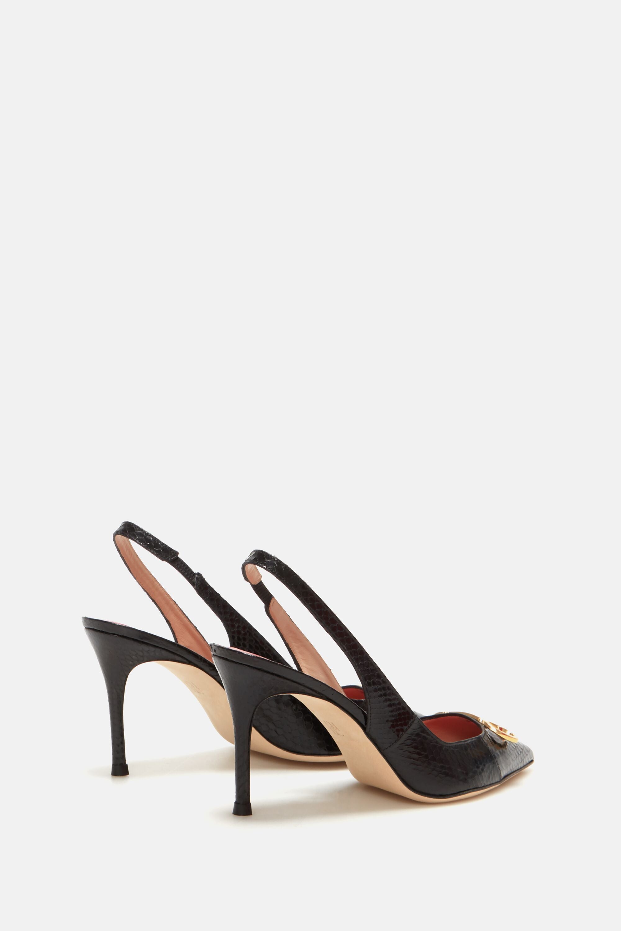 Initials Insignia 80 Ayers leather slingback pumps black - CH Carolina  Herrera United Kingdom