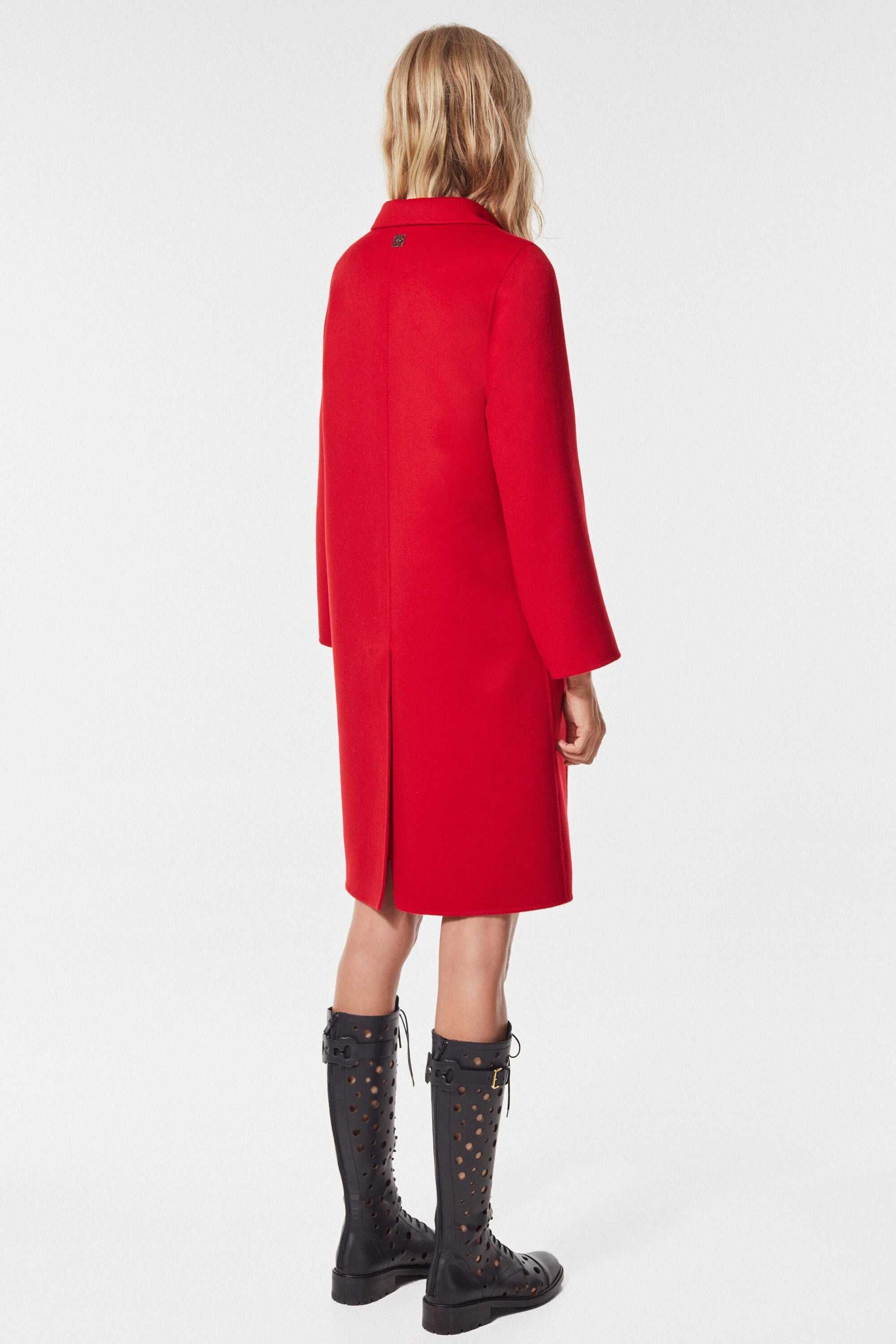 Double-faced wool cocoon coat