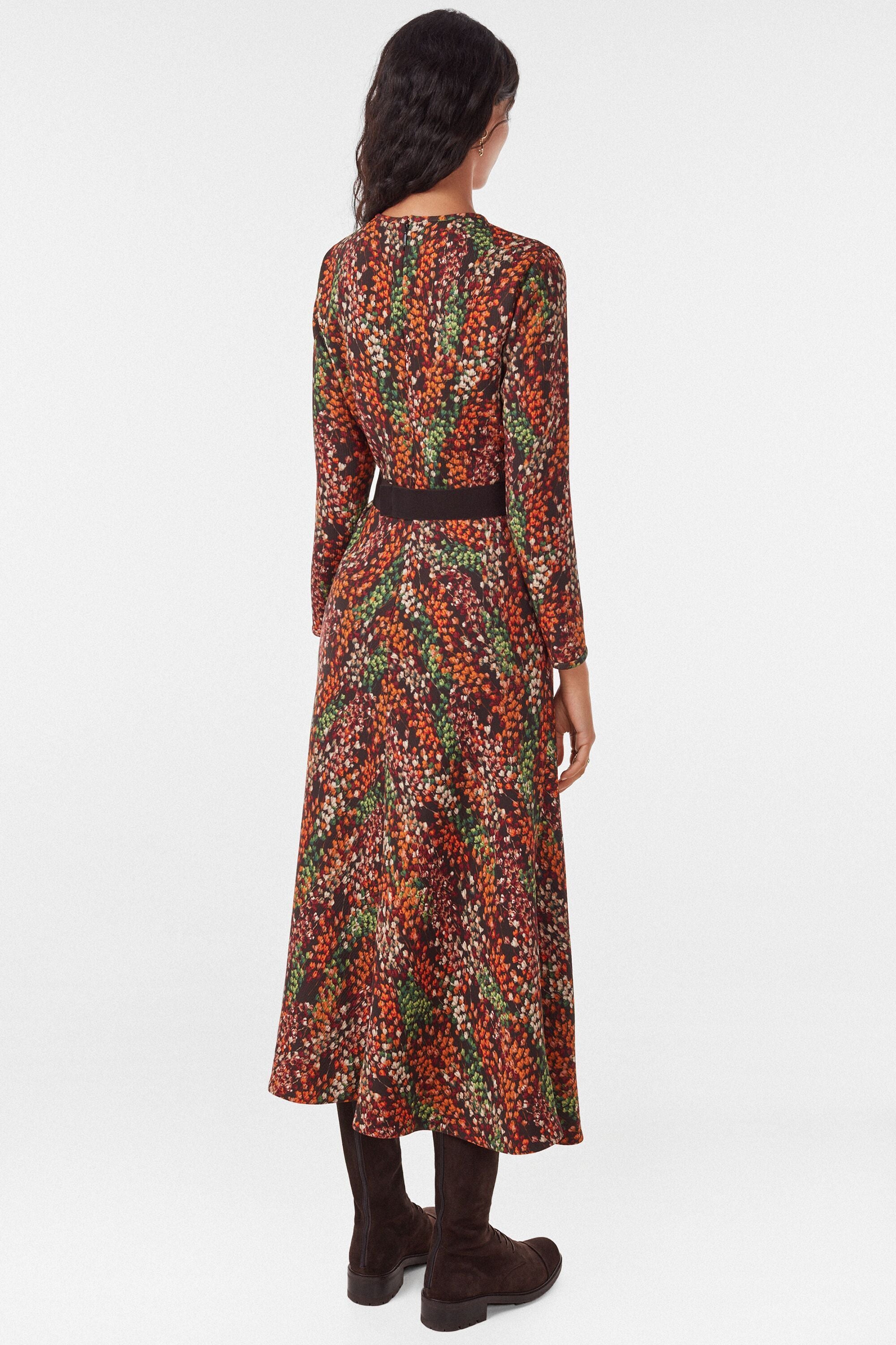 Printed crepe midi dress