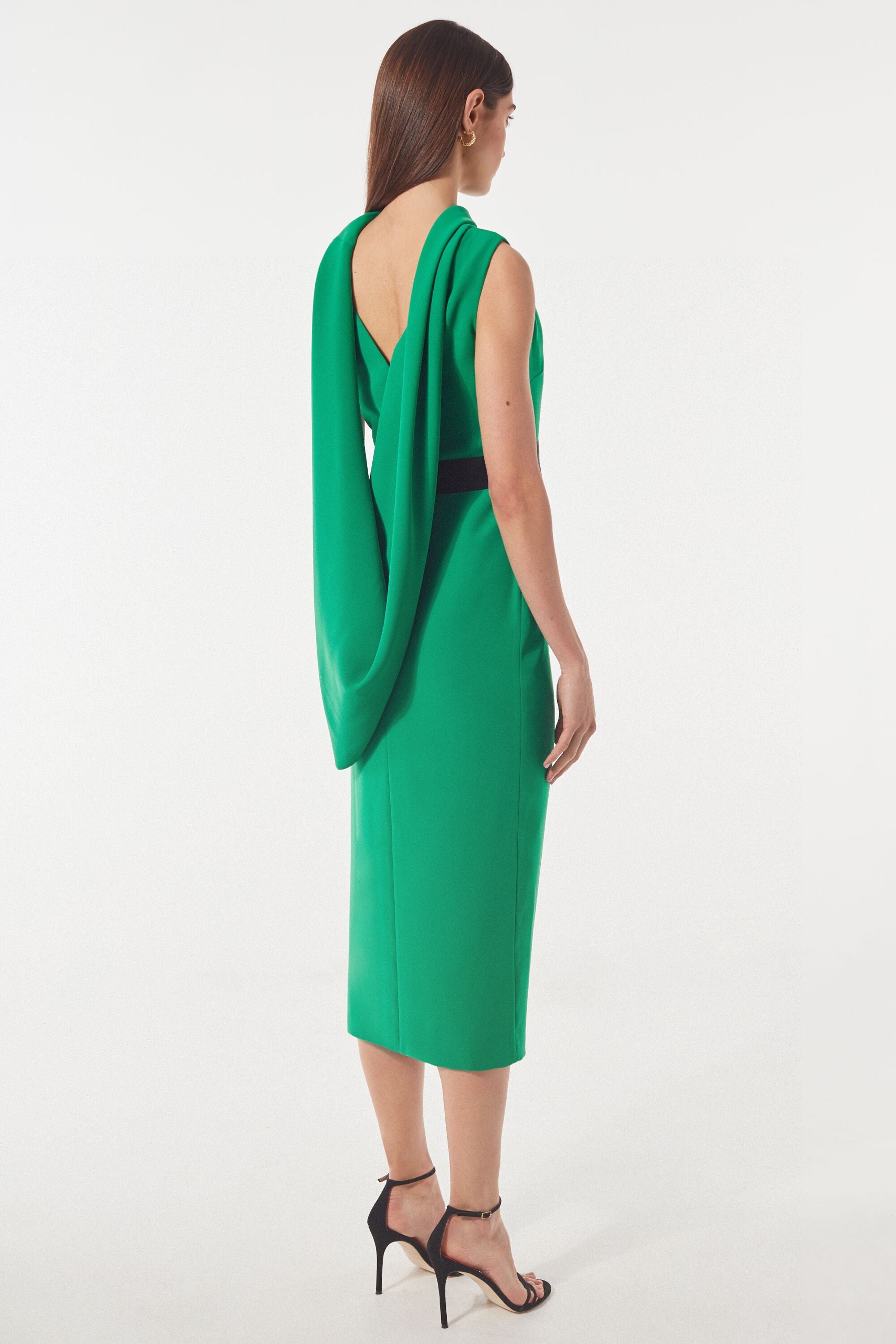 Vestido entallado de crepé verde - CH Carolina Herrera España