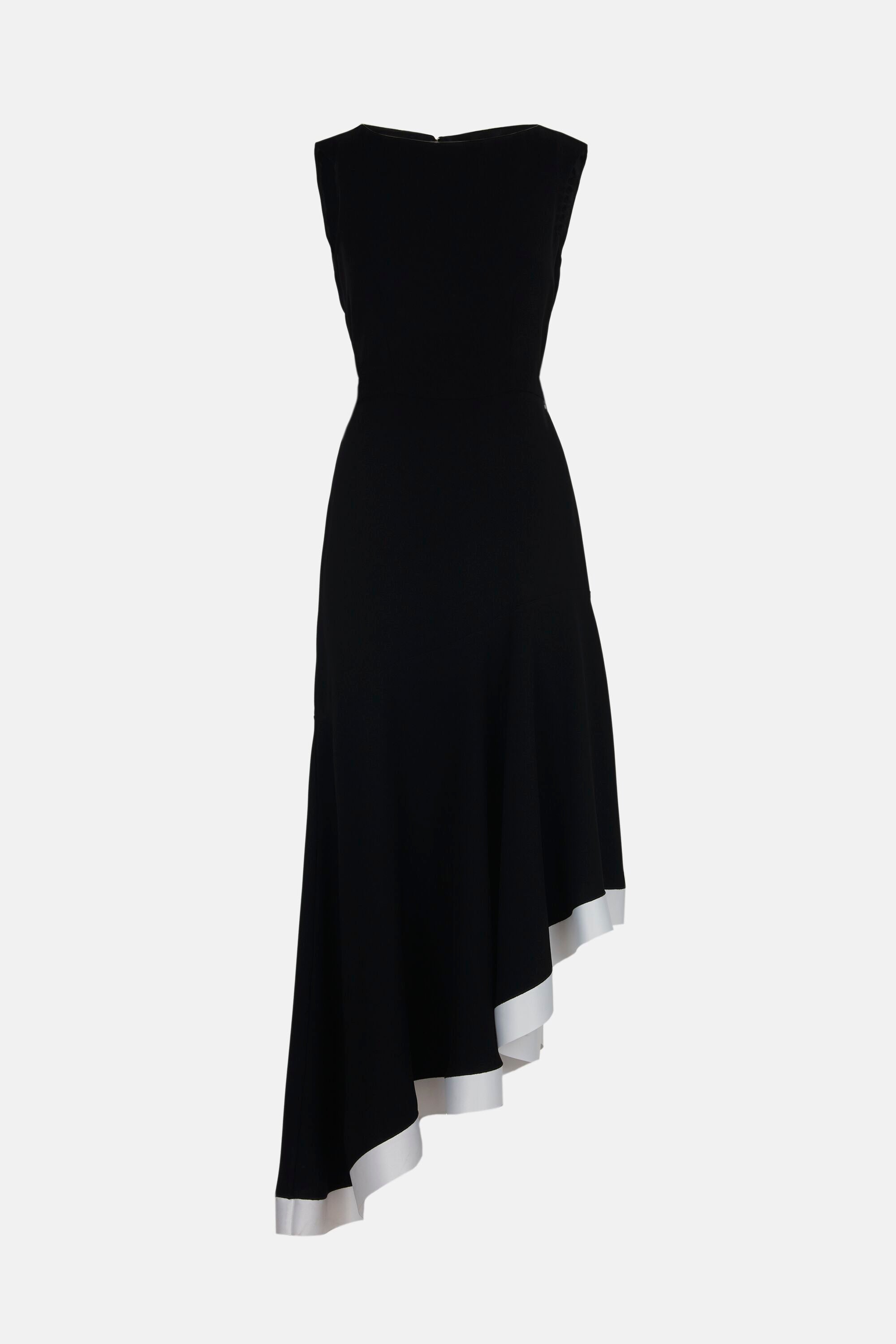 Ruffled crepe fitted dress black - CH Carolina Herrera United Kingdom