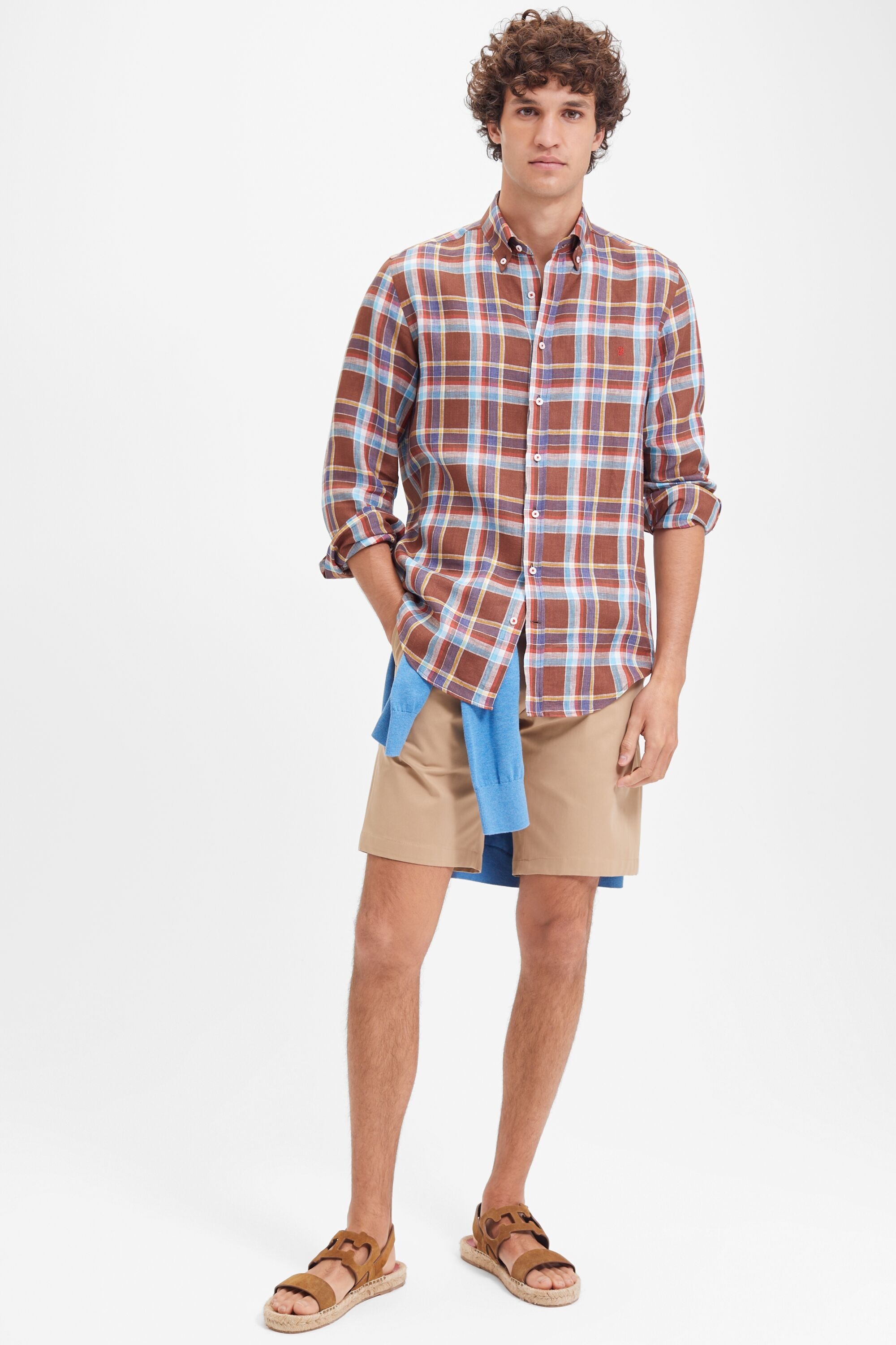 Stretch-twill regular fit bermuda shorts