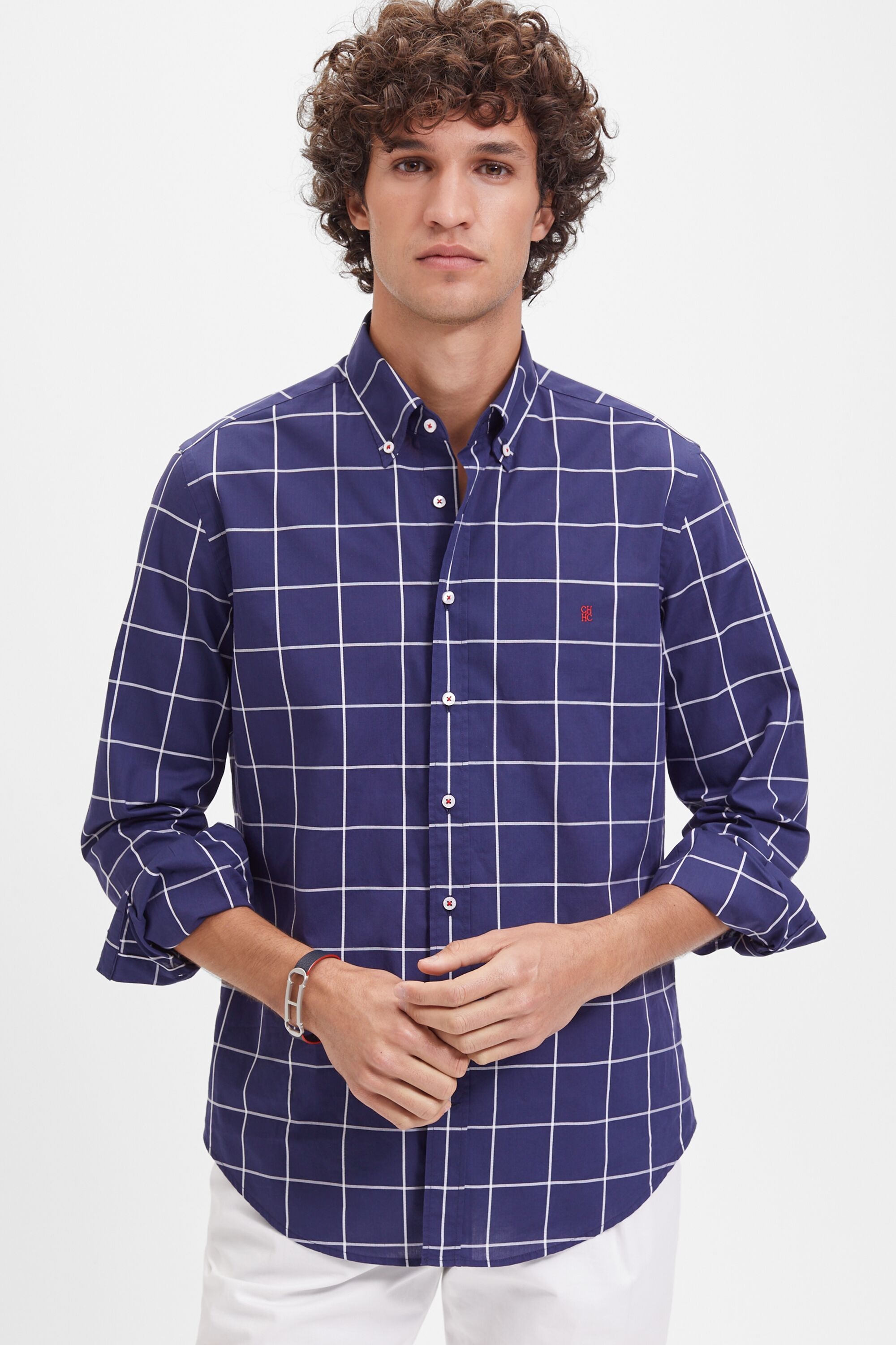Camisa de popelín de cuadro ventana