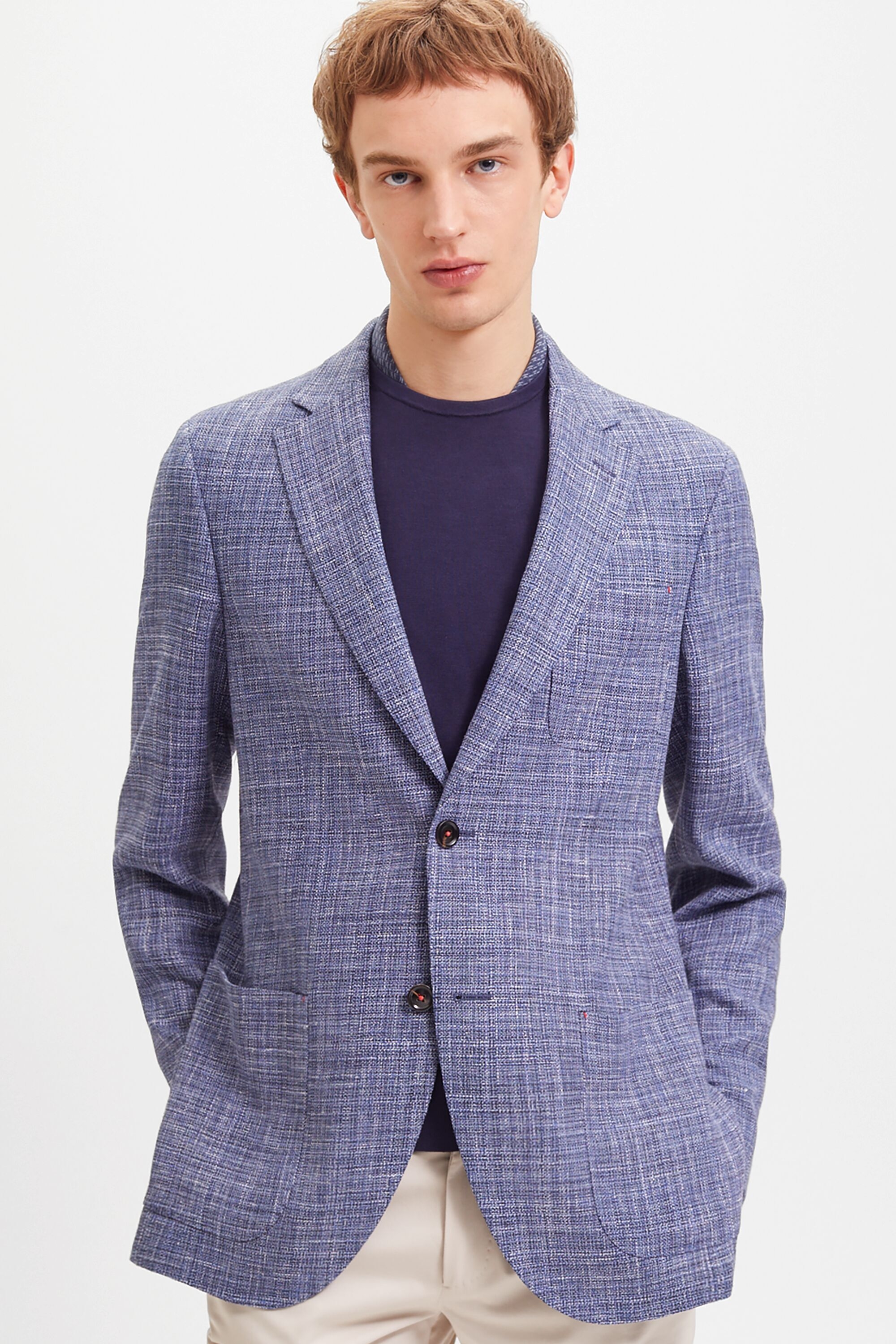 Wool and linen-blend relaxed fit blazer