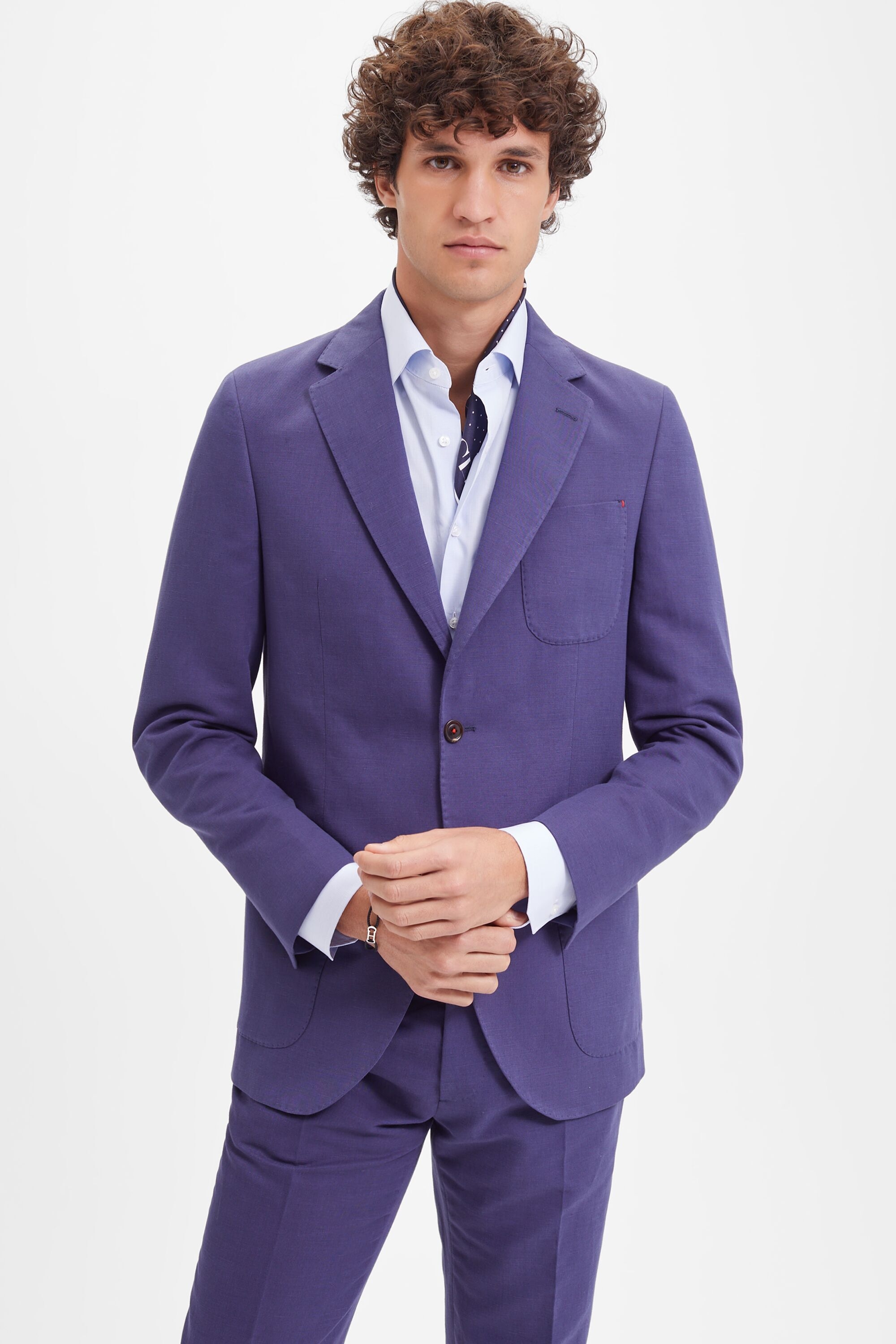 Micro twill relaxed fit suit jacket
