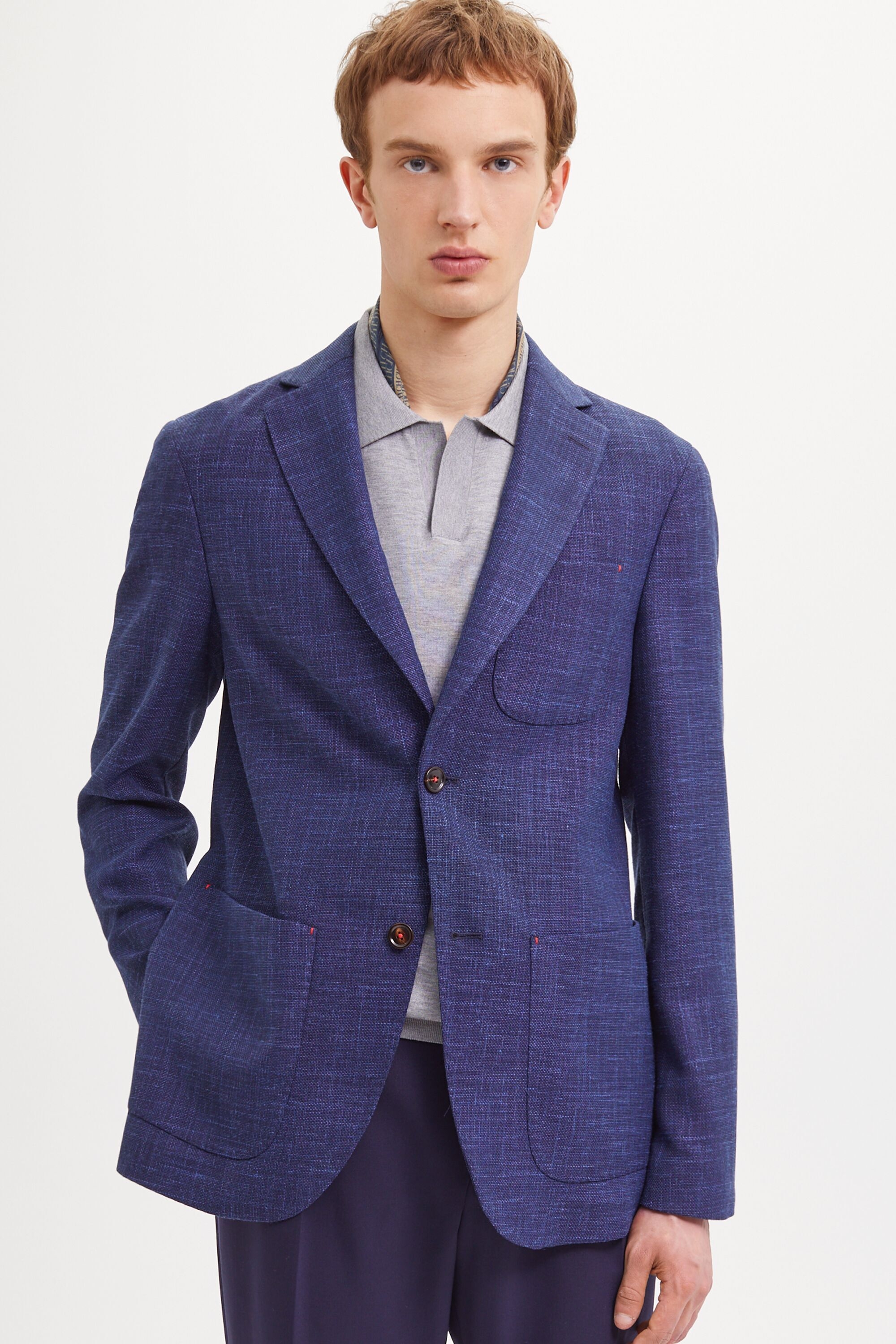 Wool and linen-blend relaxed fit blazer