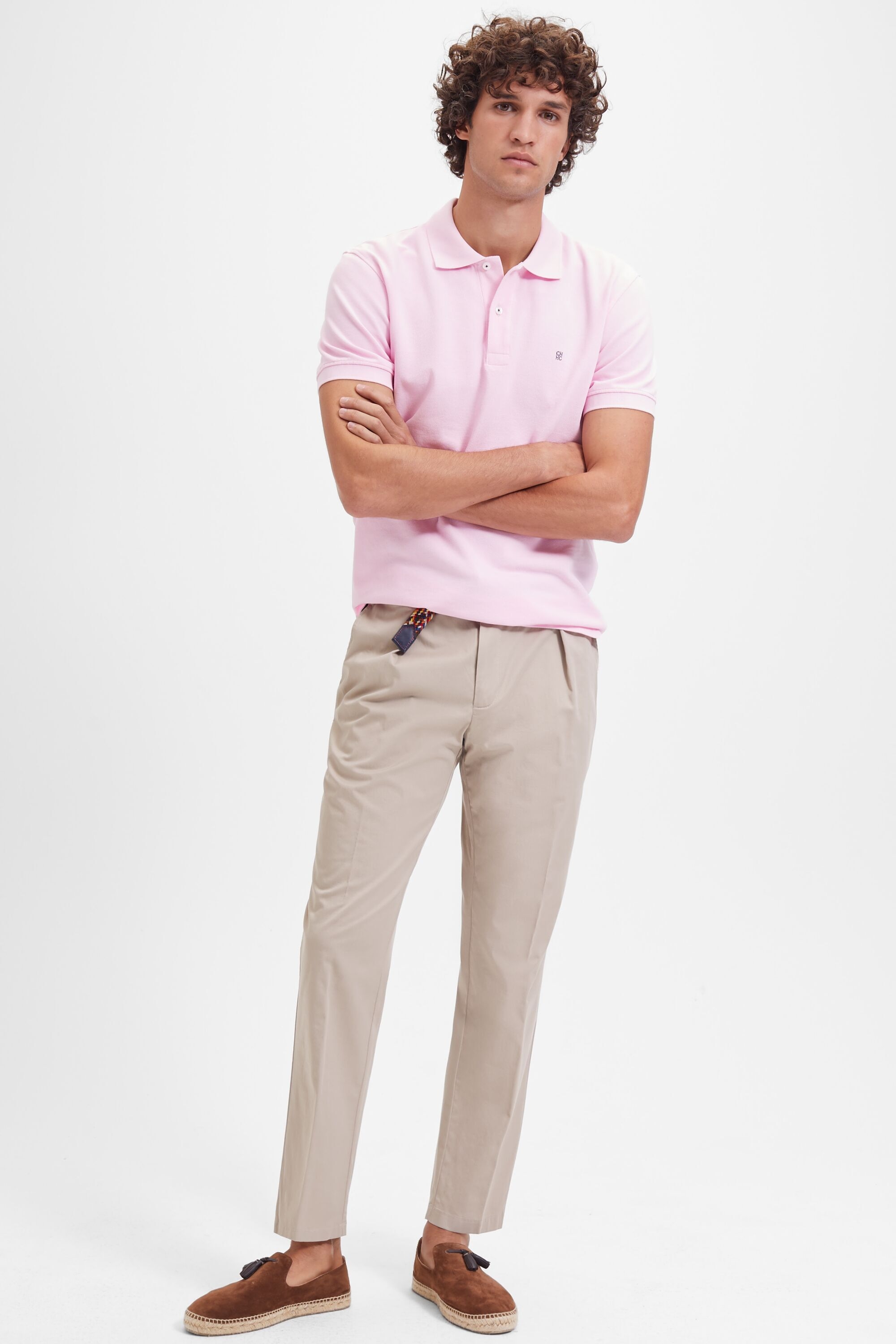 Micro twill classic fit pleated pants