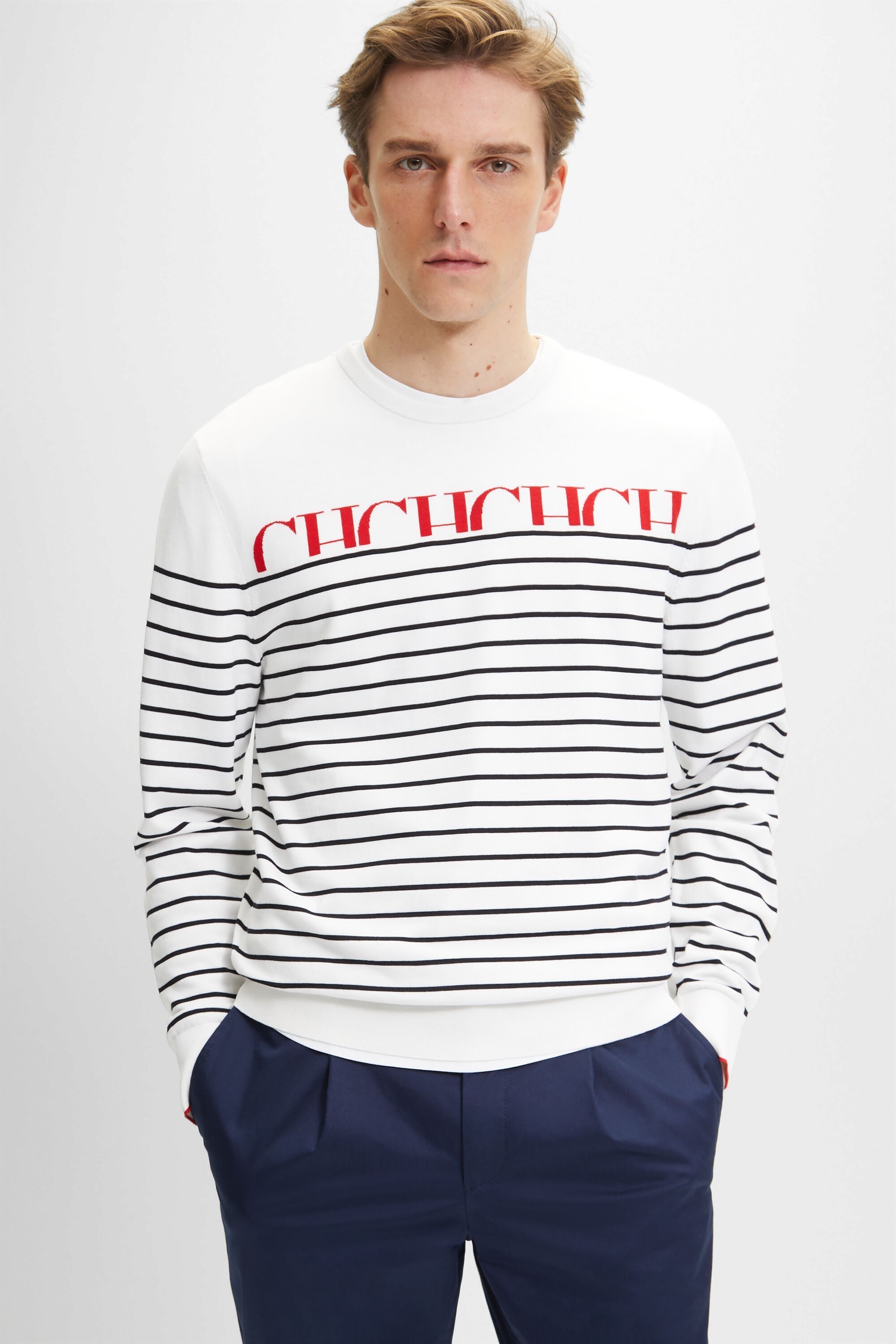 CH striped gassed cotton sweater