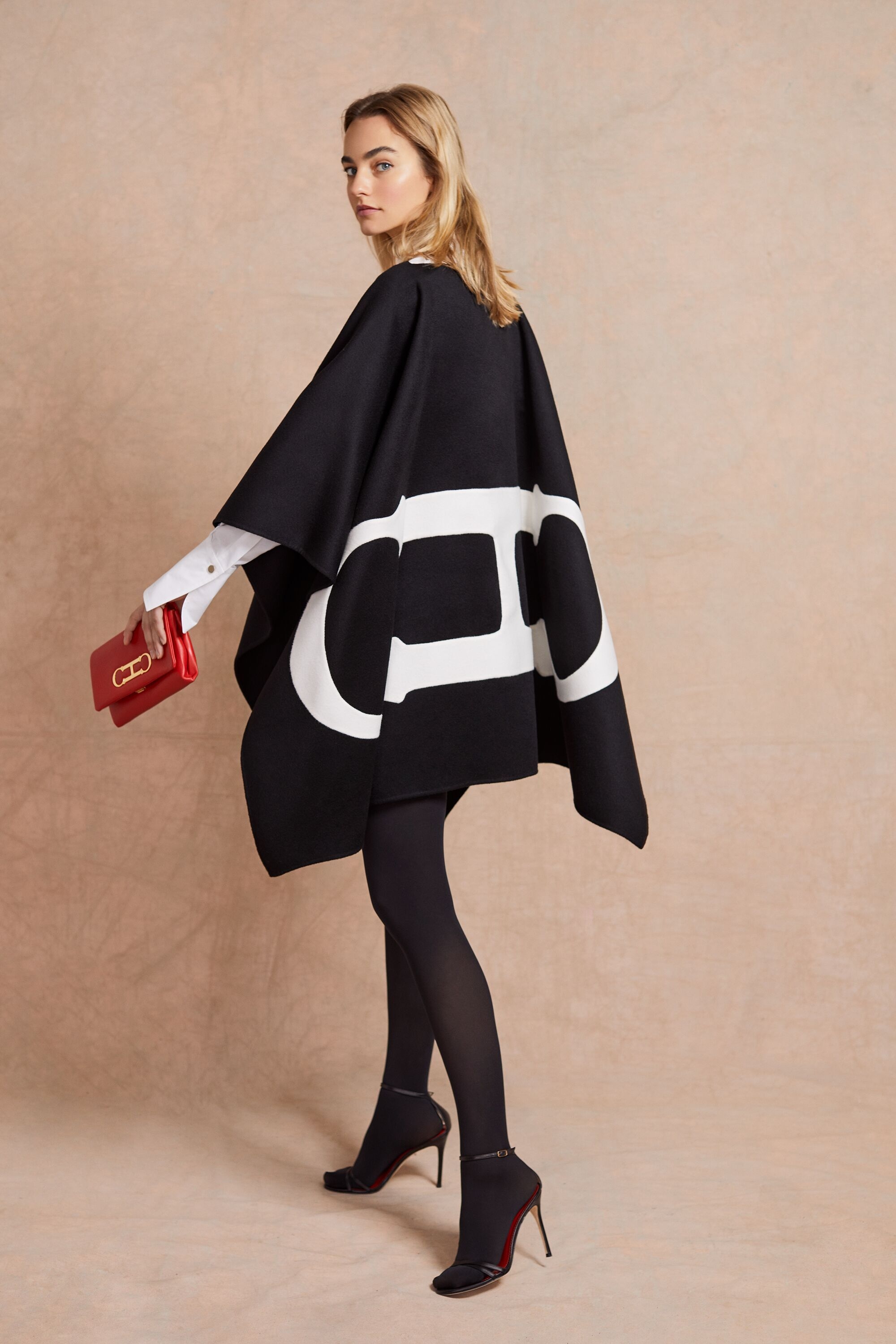 Initials Insignia double-faced wool oversized cape