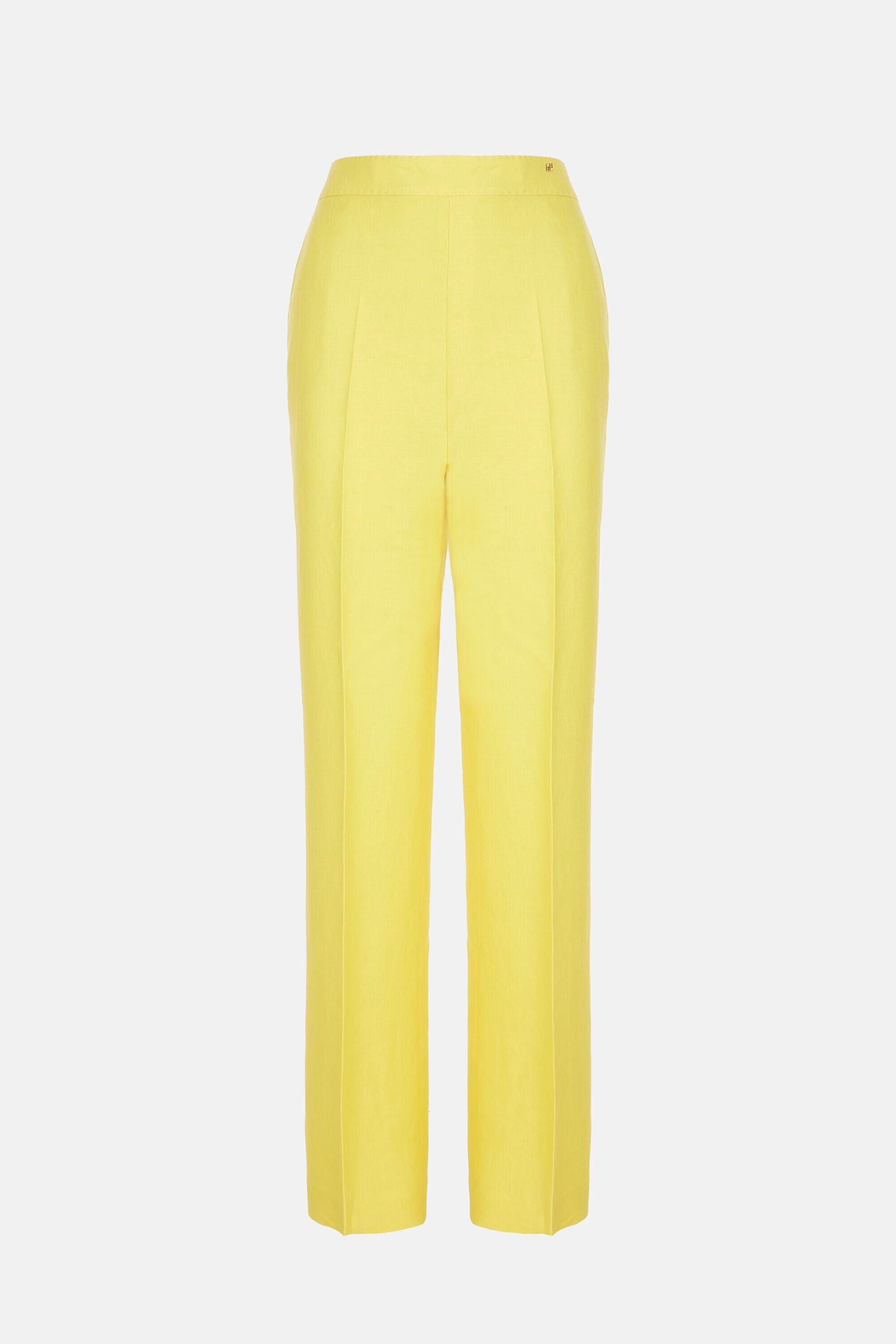 Linen straight-leg pants