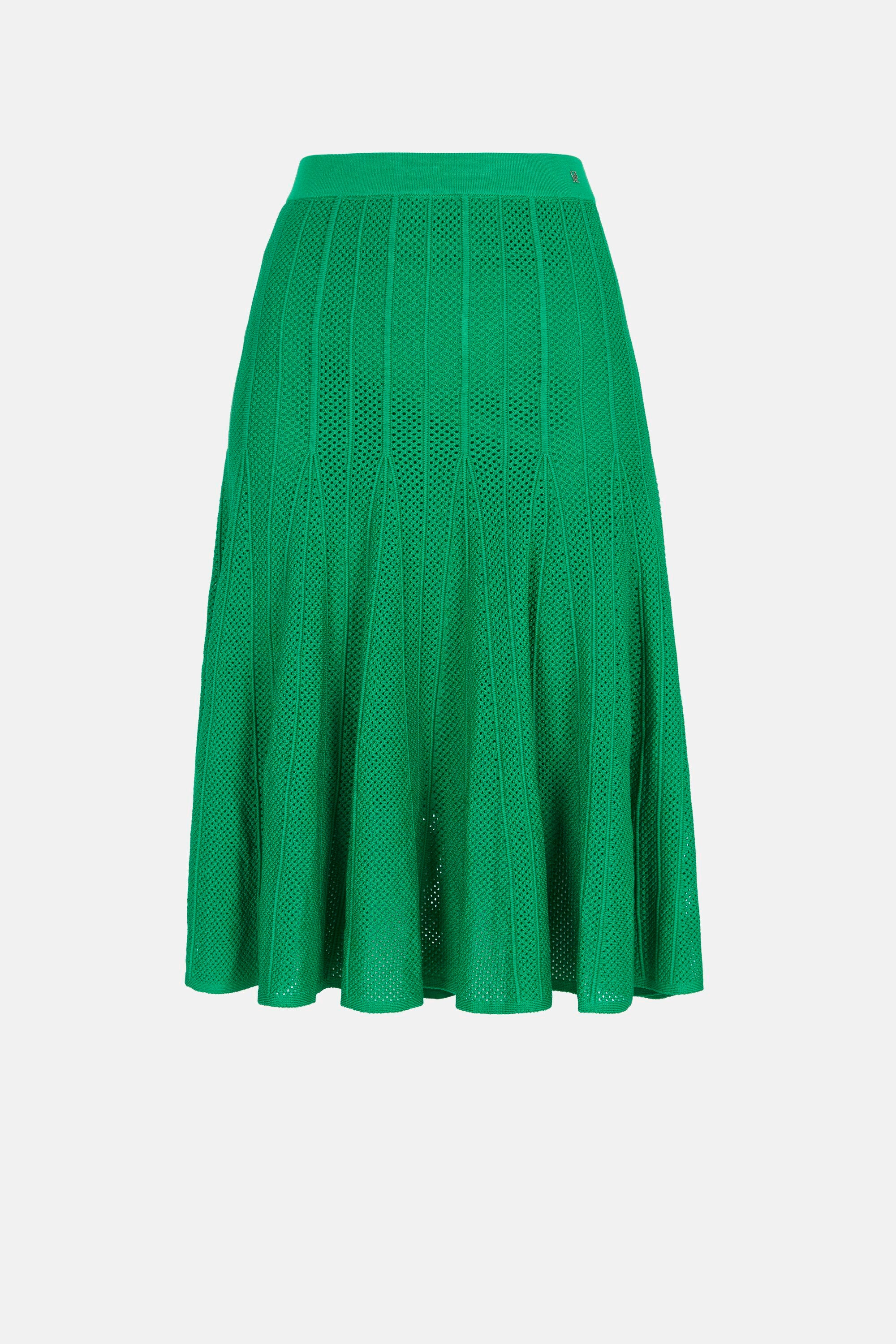 Pointelle knit fit-and-flare skirt green - CH Carolina Herrera