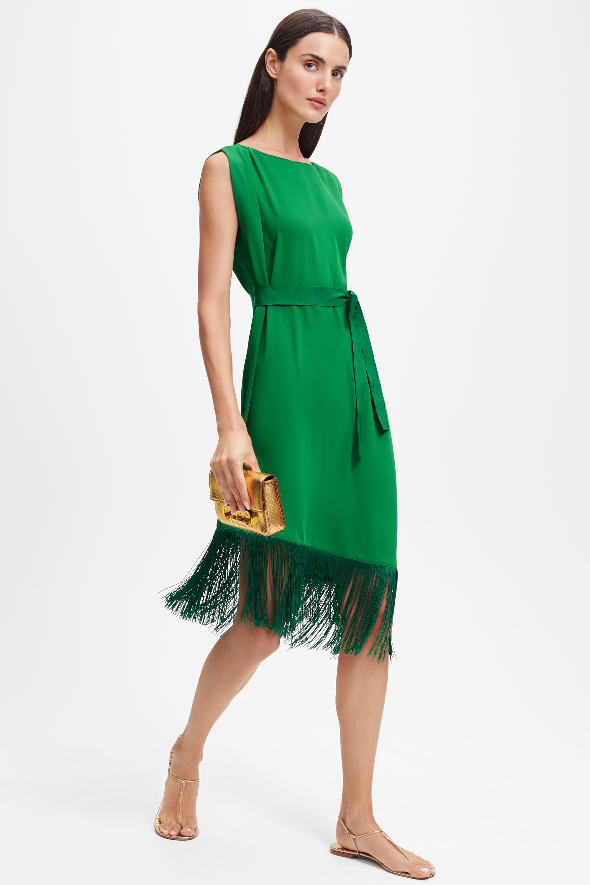 Fringed dress green - CH Carolina Herrera Poland