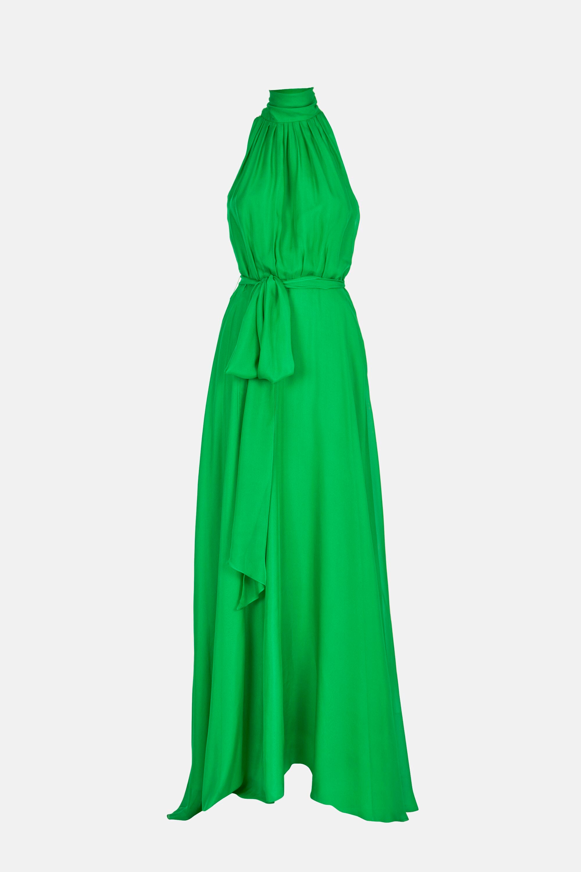natuurkundige inhoud eindpunt Silk halterneck maxi dress green - CH Carolina Herrera France