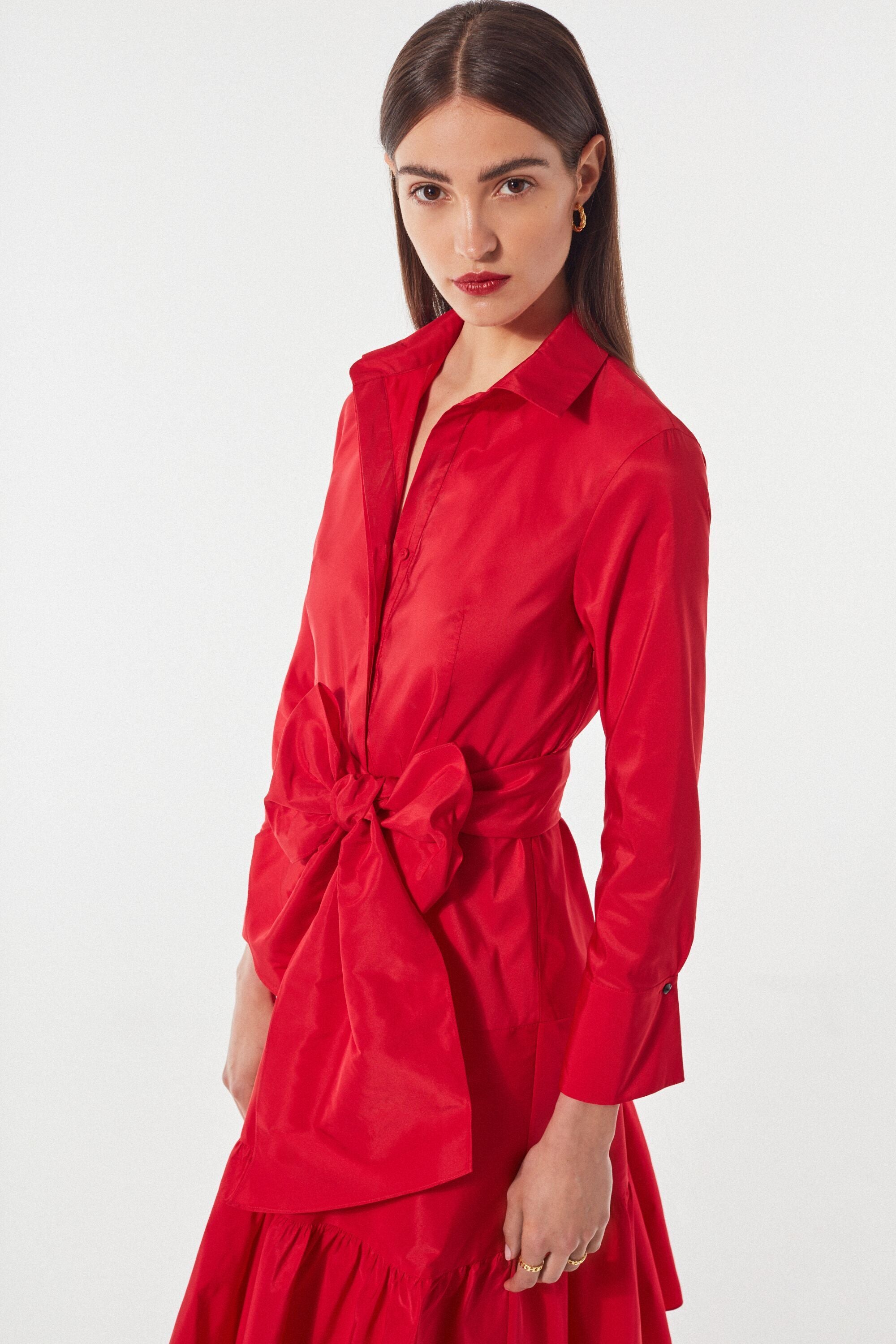 Vestido camisero de rojo - CH Carolina Herrera España