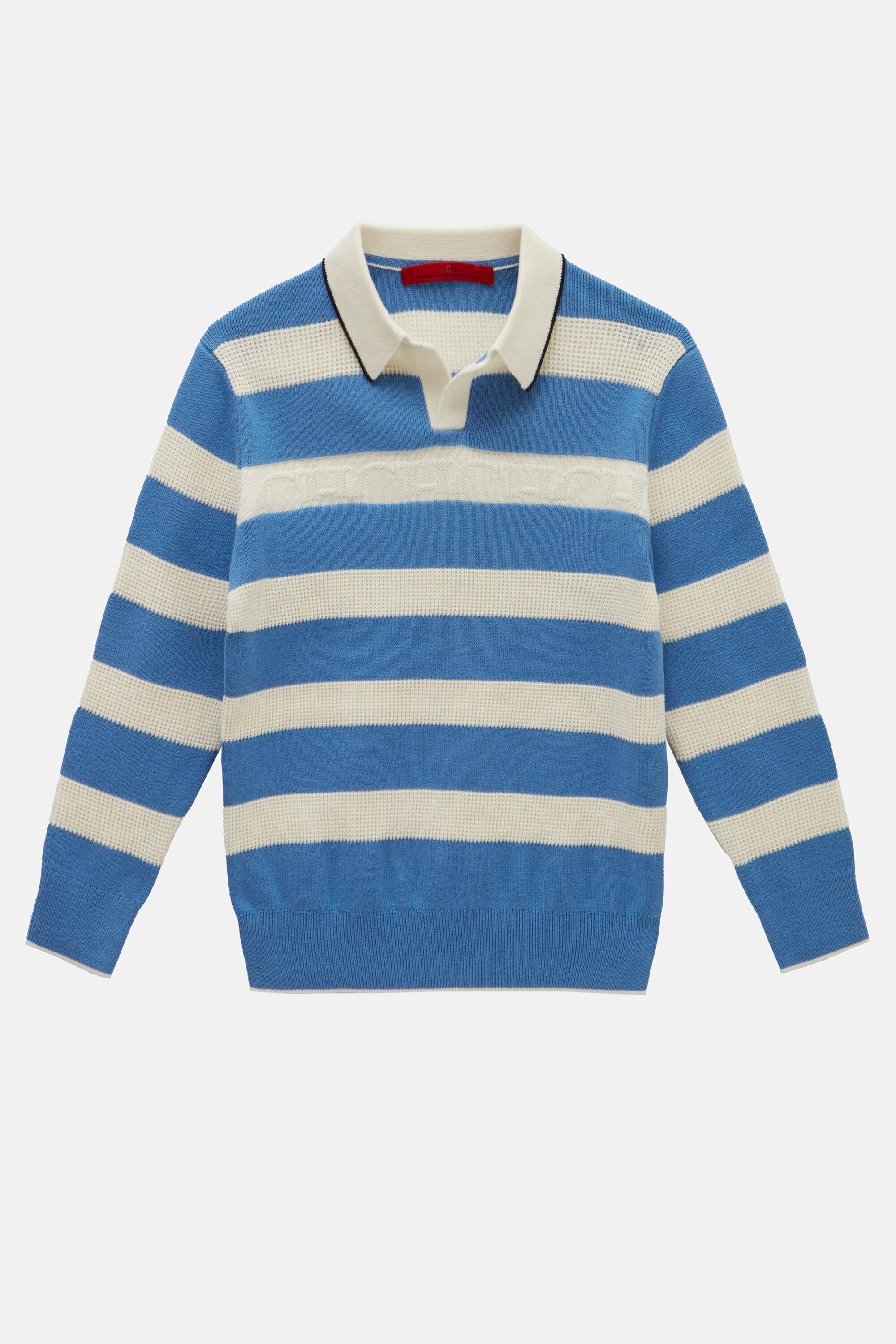 CH striped knit polo shirt