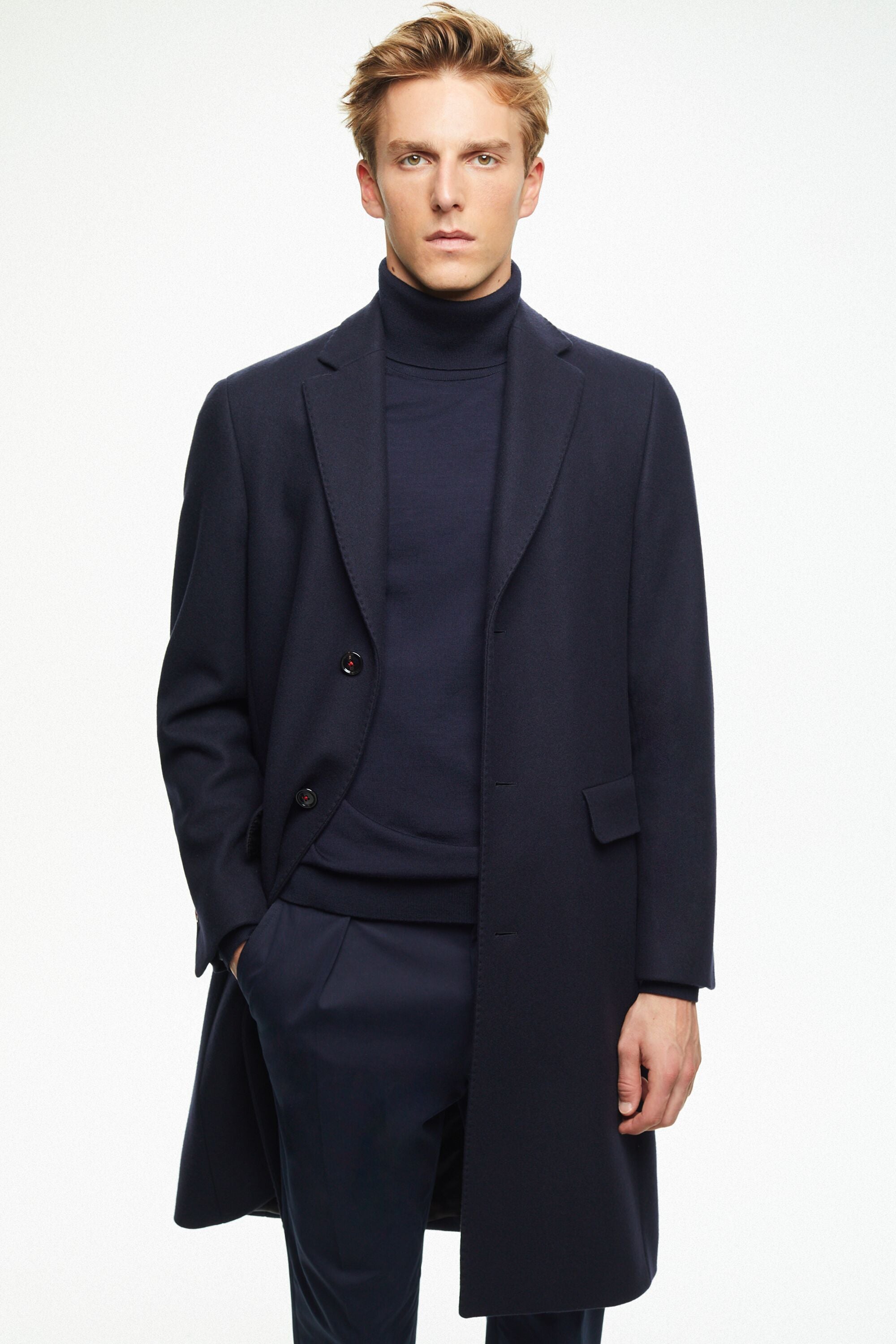 Wool coat with cashmere navy CH Carolina Herrera United States