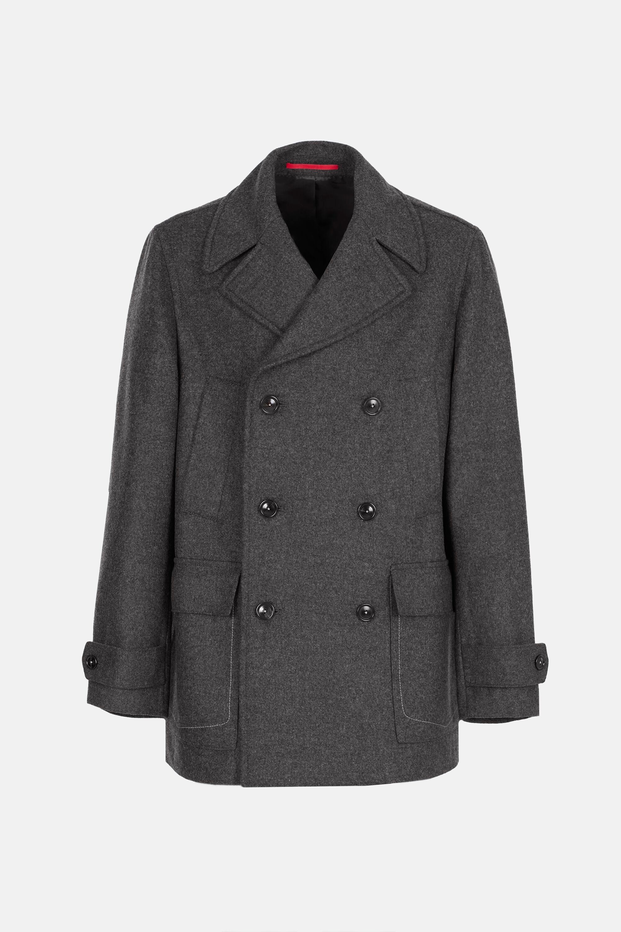 Double breasted best sale wool blend coat