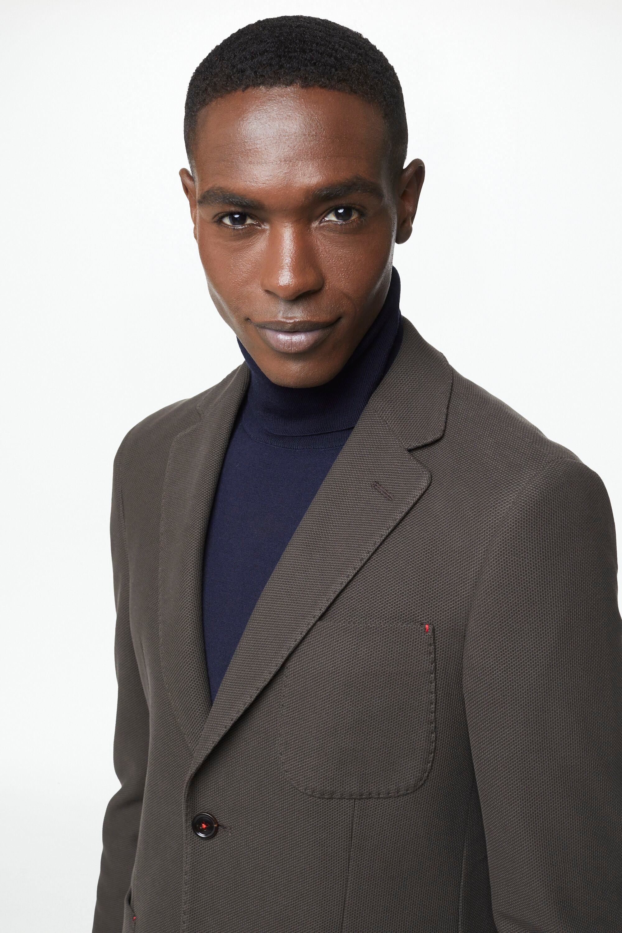 Relaxed fit structured cotton blazer brown CH Carolina Herrera