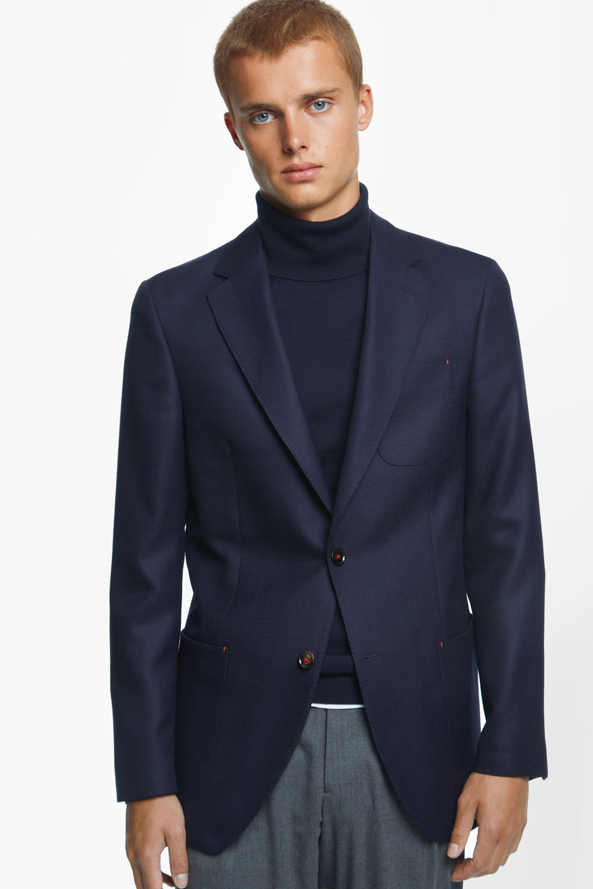 Structured wool relaxed fit blazer navy - CH Carolina Herrera United States