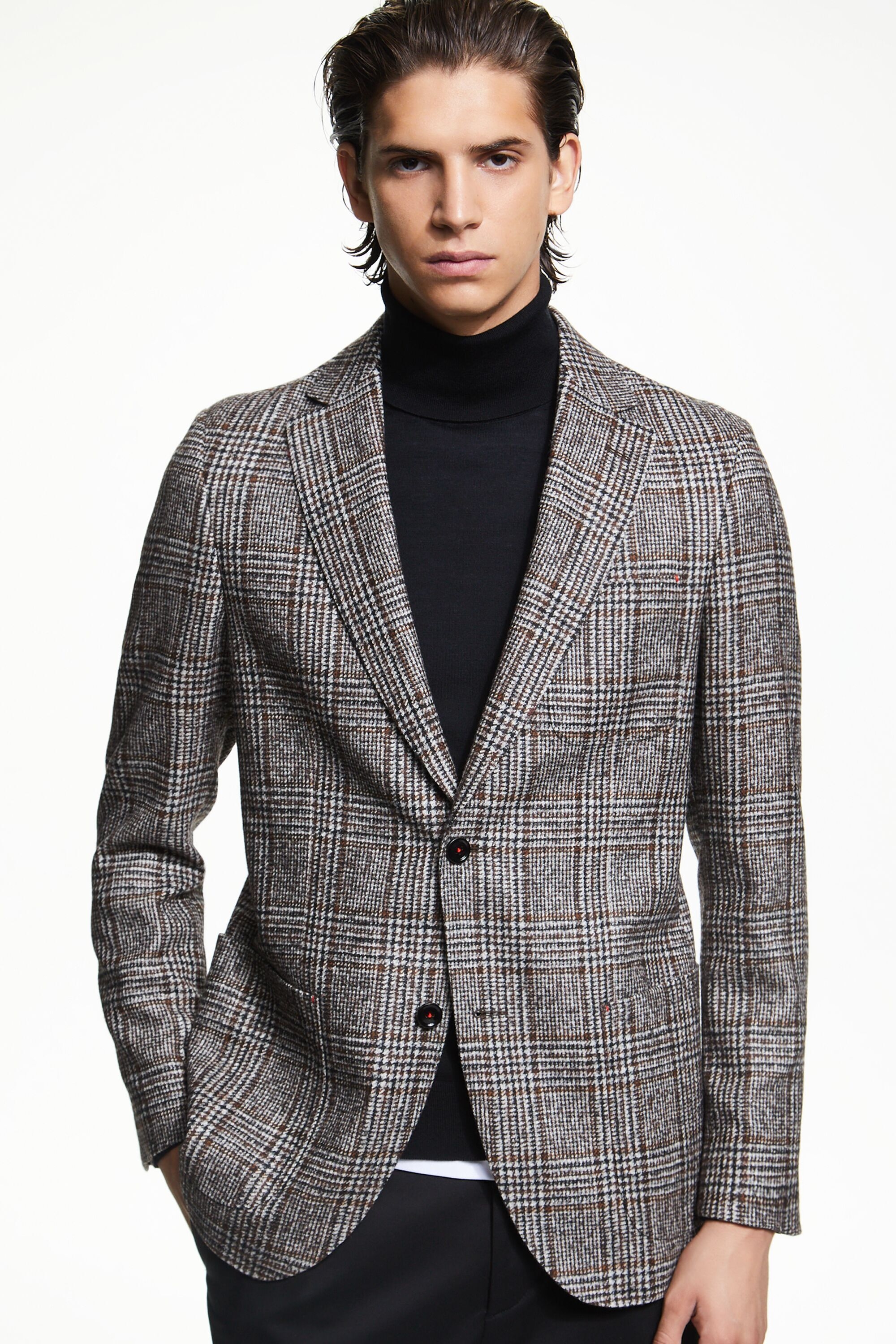 Prince of Wales checked wool and alpaca relaxed fit blazer