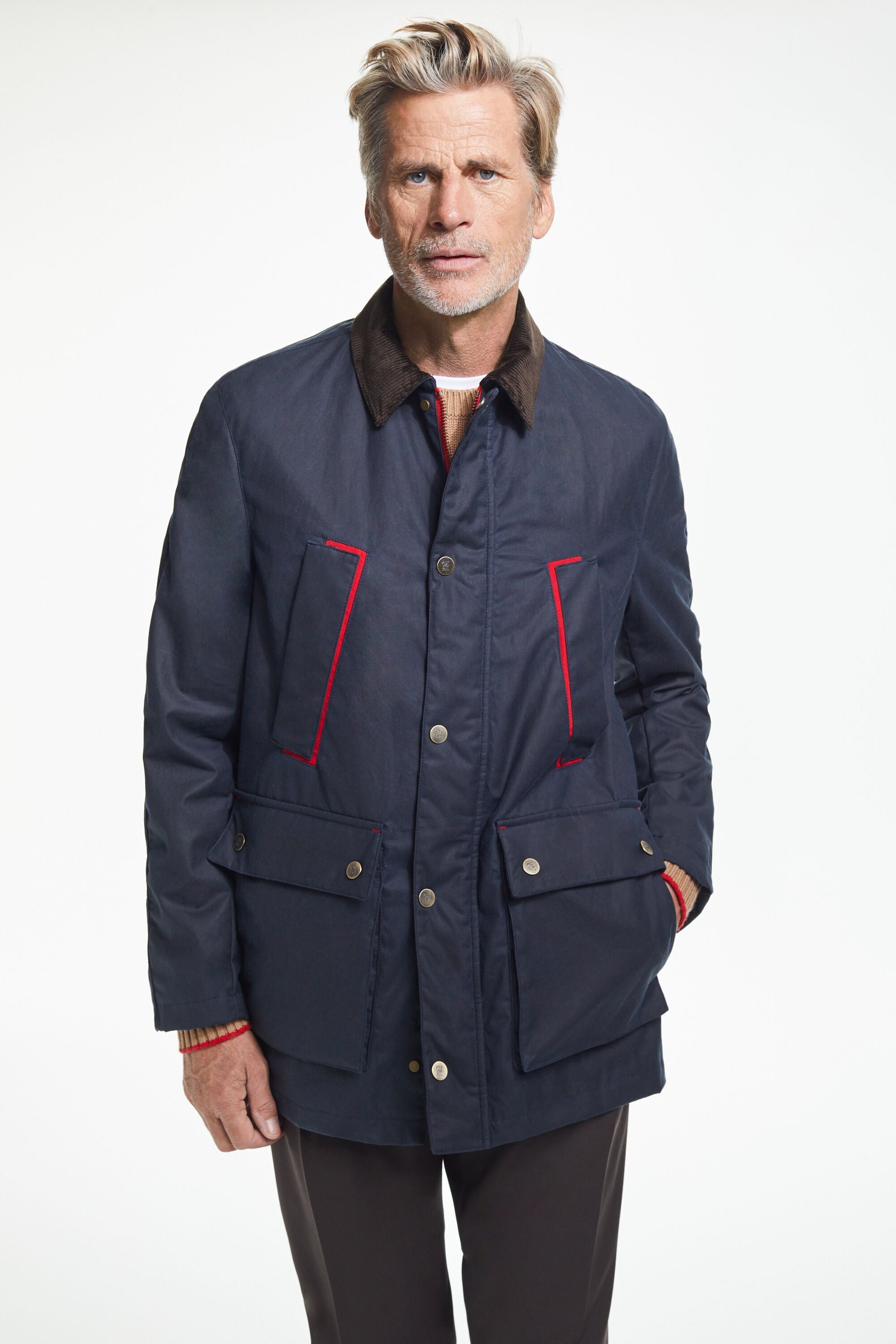 Waxed cotton jacket navy CH Carolina Herrera United States