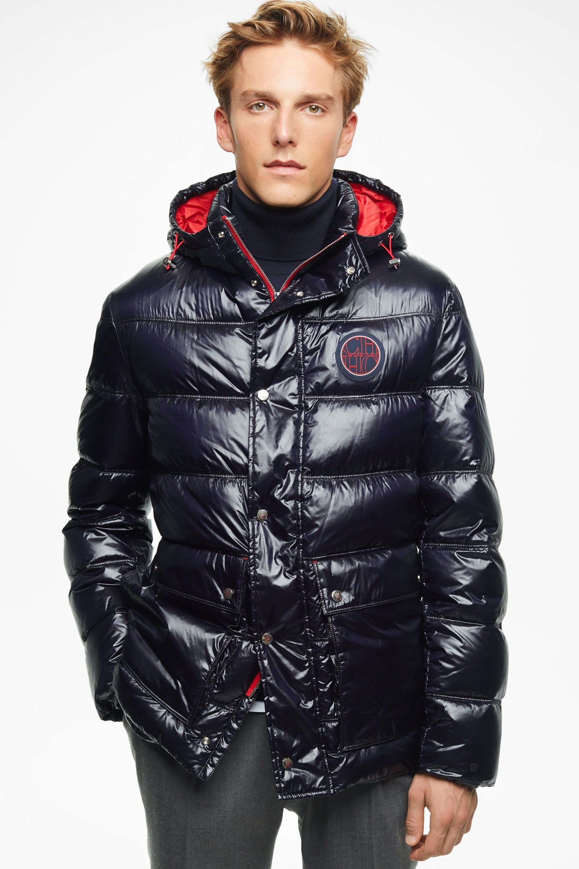 Quilted nylon down coat