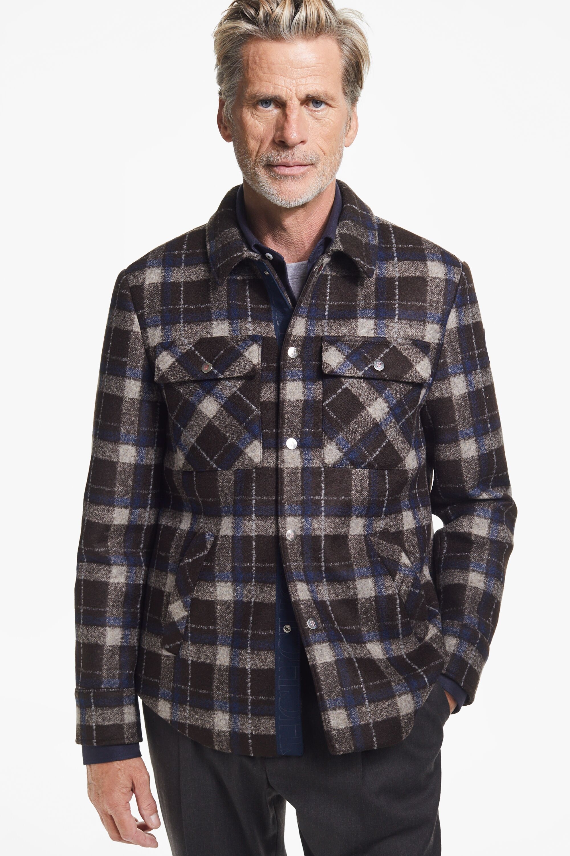 Checked neoprene overshirt