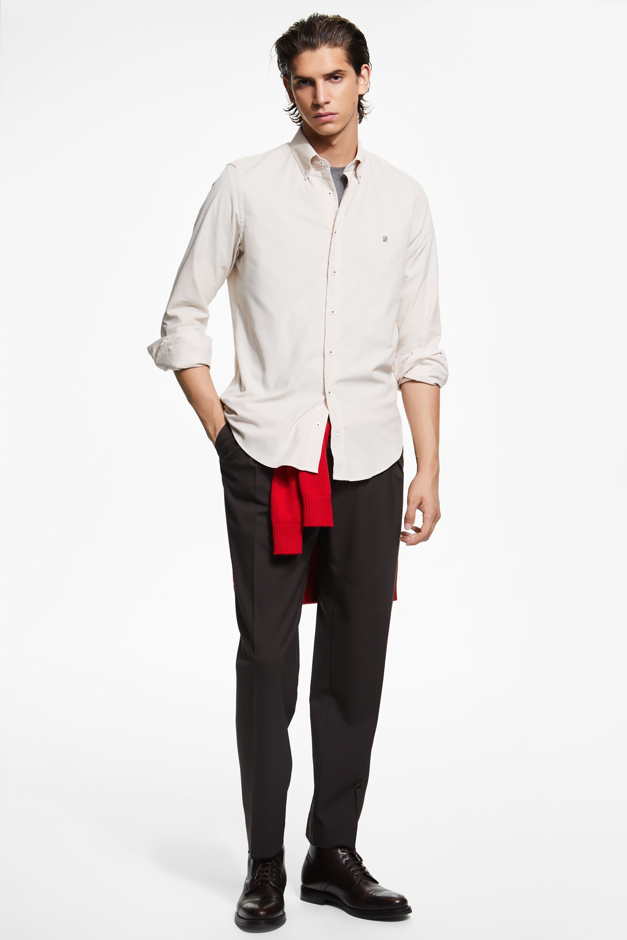Twill relaxed fit pants