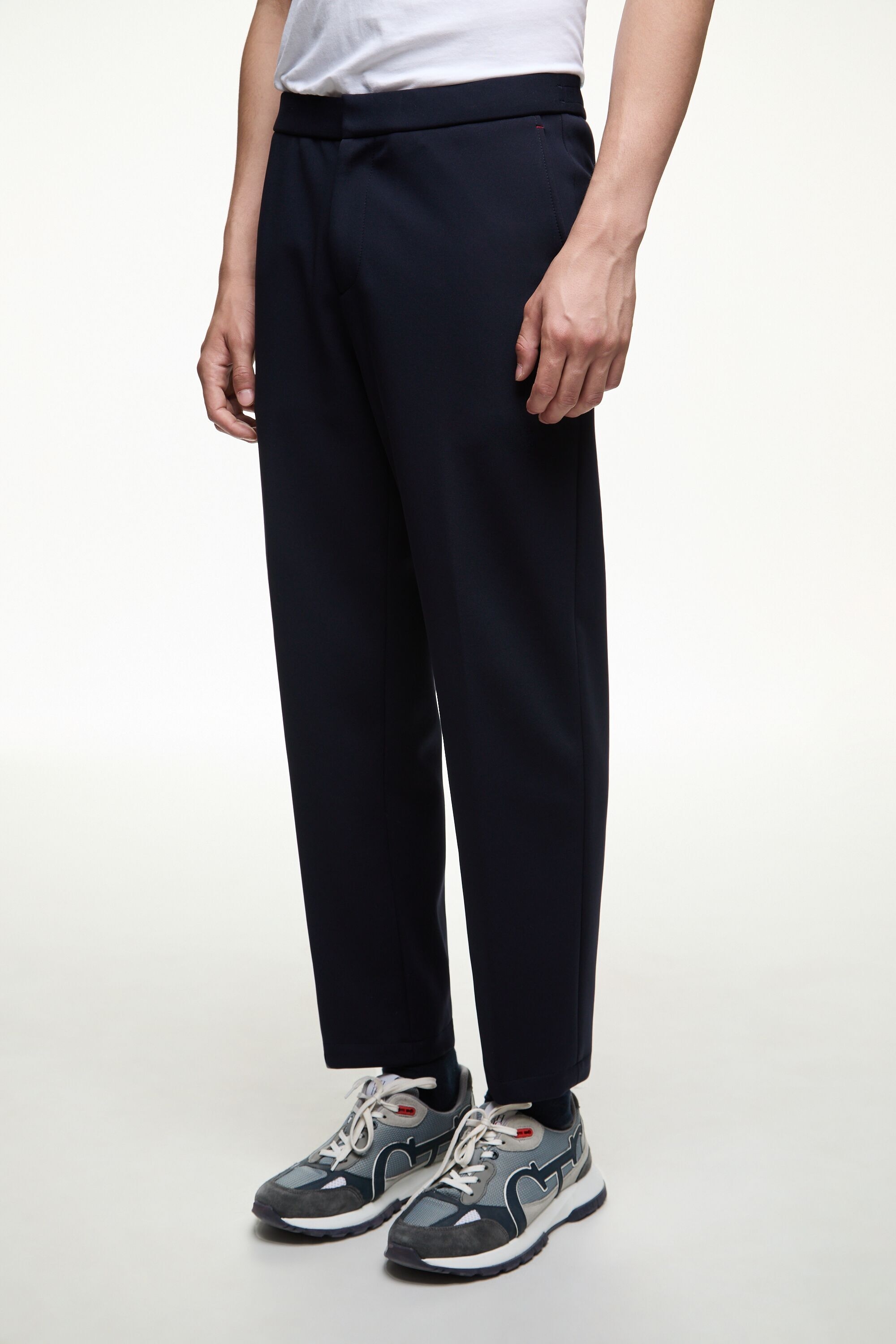 Technical knit relaxed fit suit pants