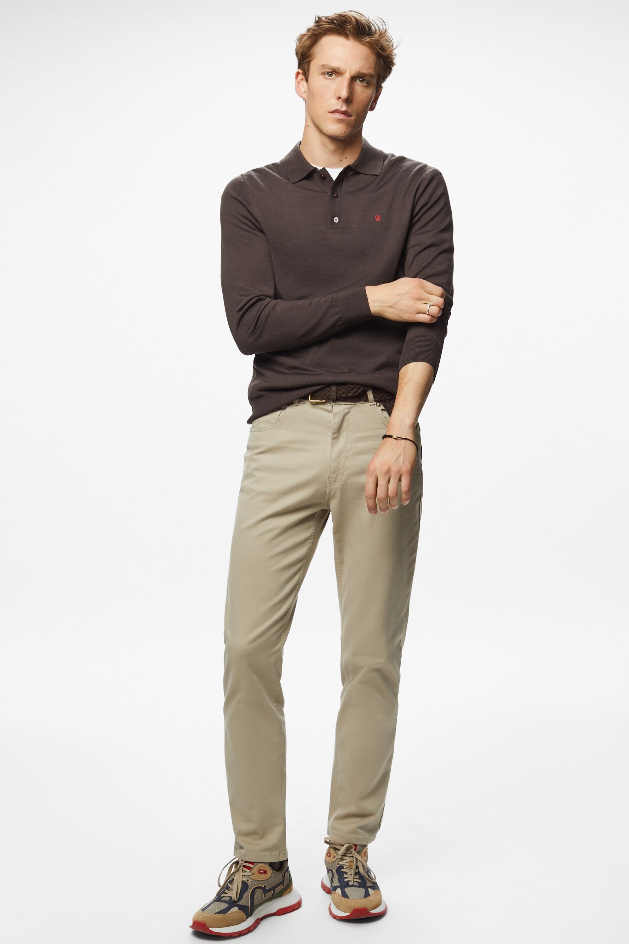 Regular fit twill pants