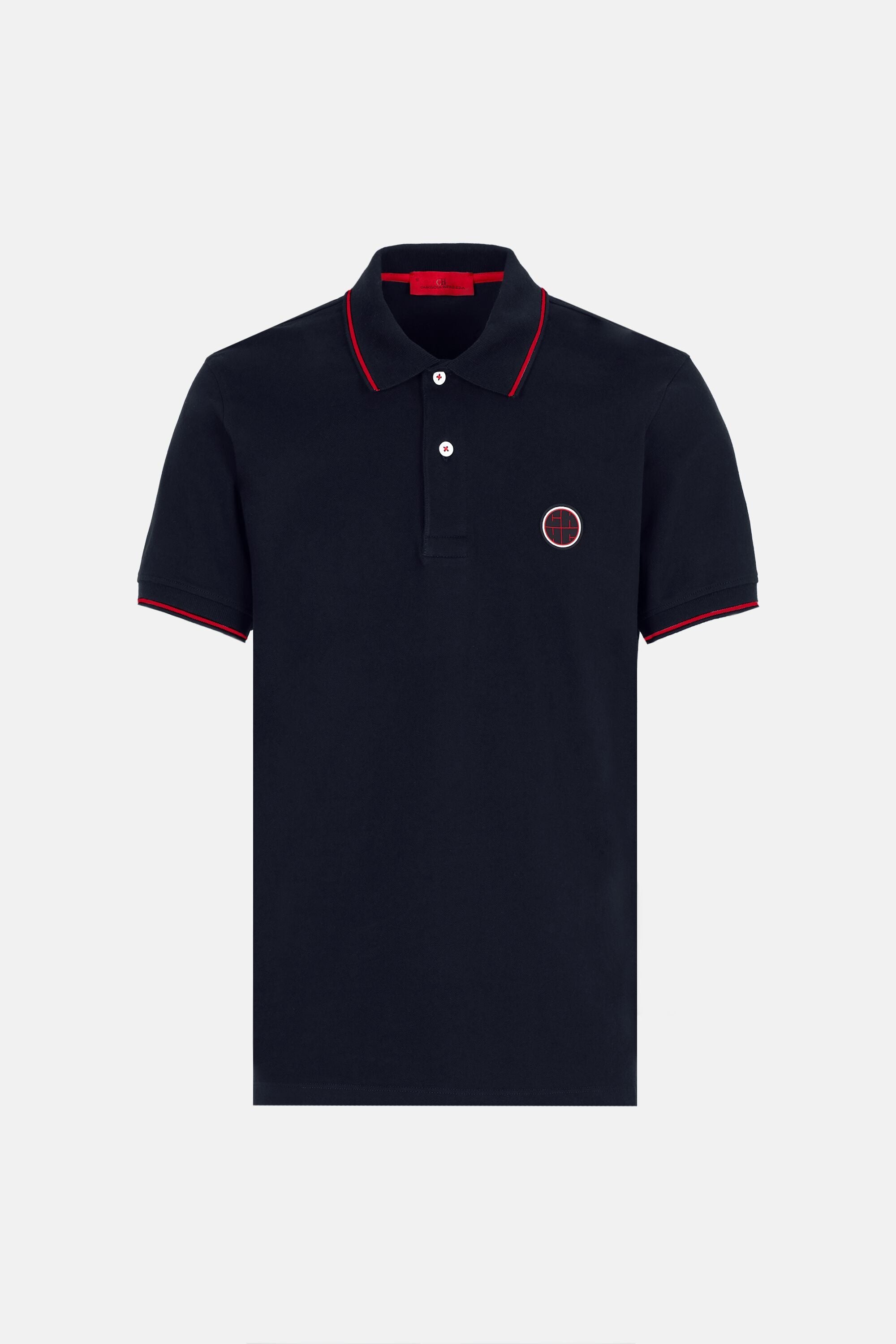 Stretch piqu polo shirt navy CH Carolina Herrera United Arab