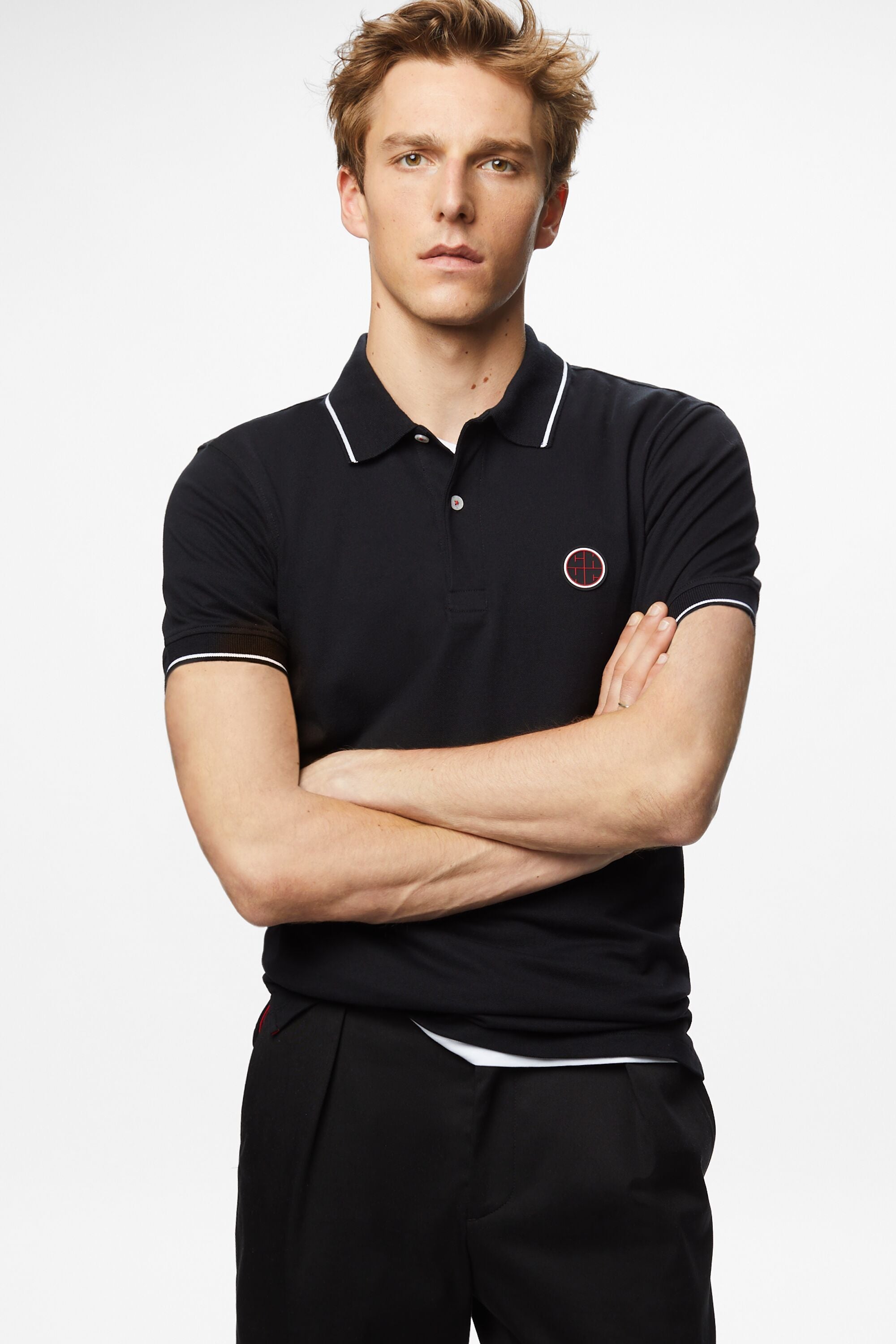 Stretch piqu polo shirt black CH Carolina Herrera Sweden