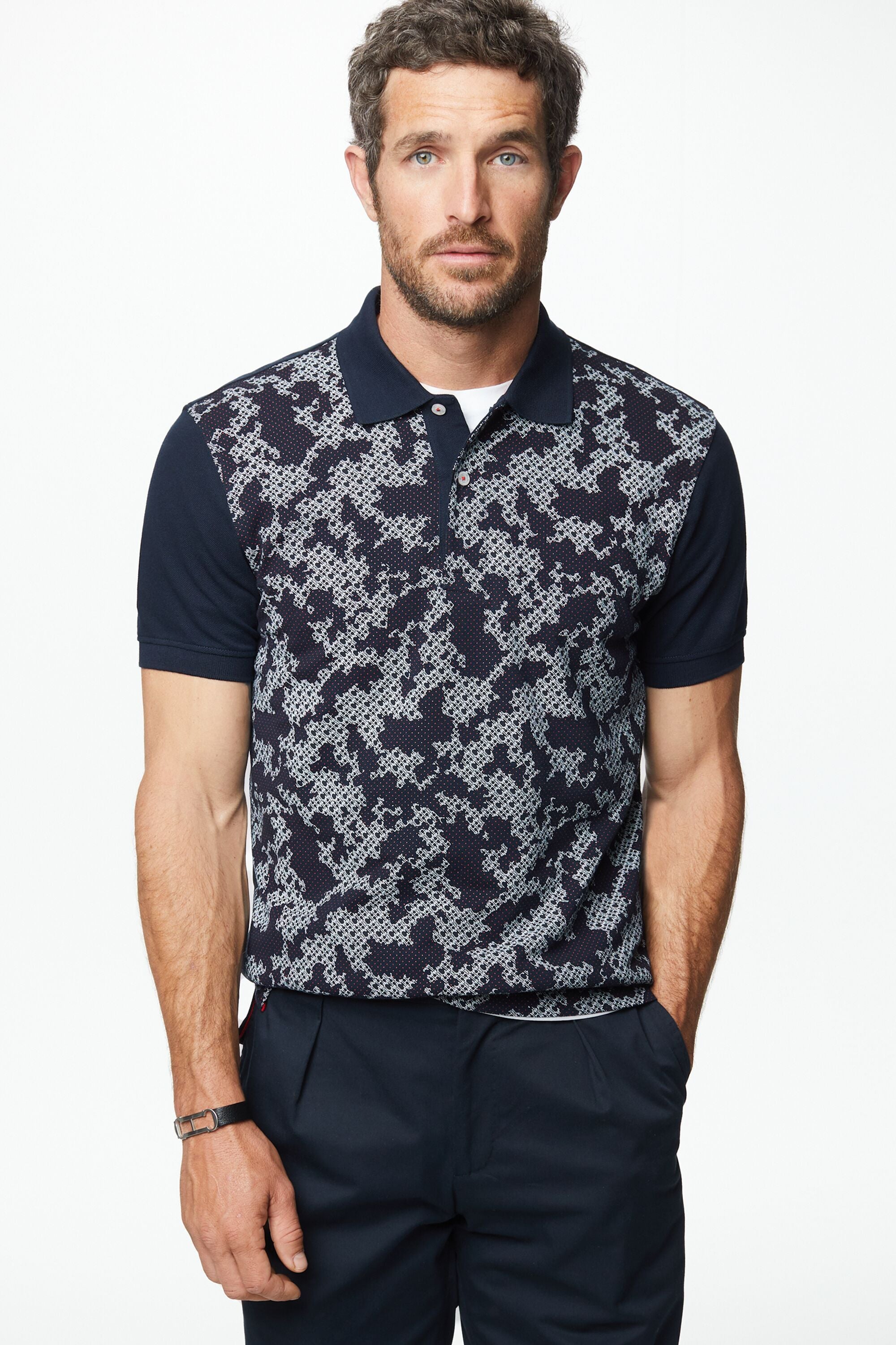 Camo CH printed piqu polo shirt navy CH Carolina Herrera Finland