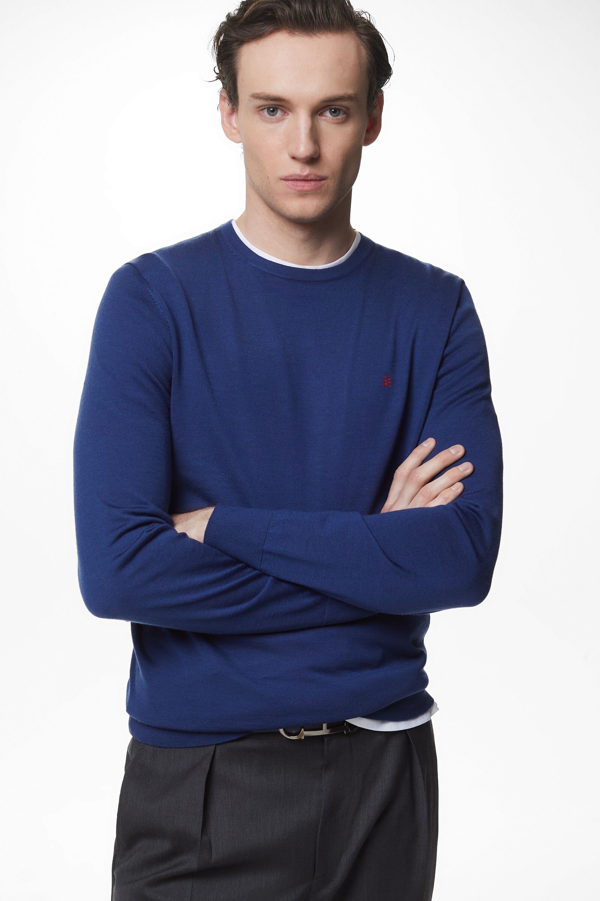 Merino wool crew neck sweater