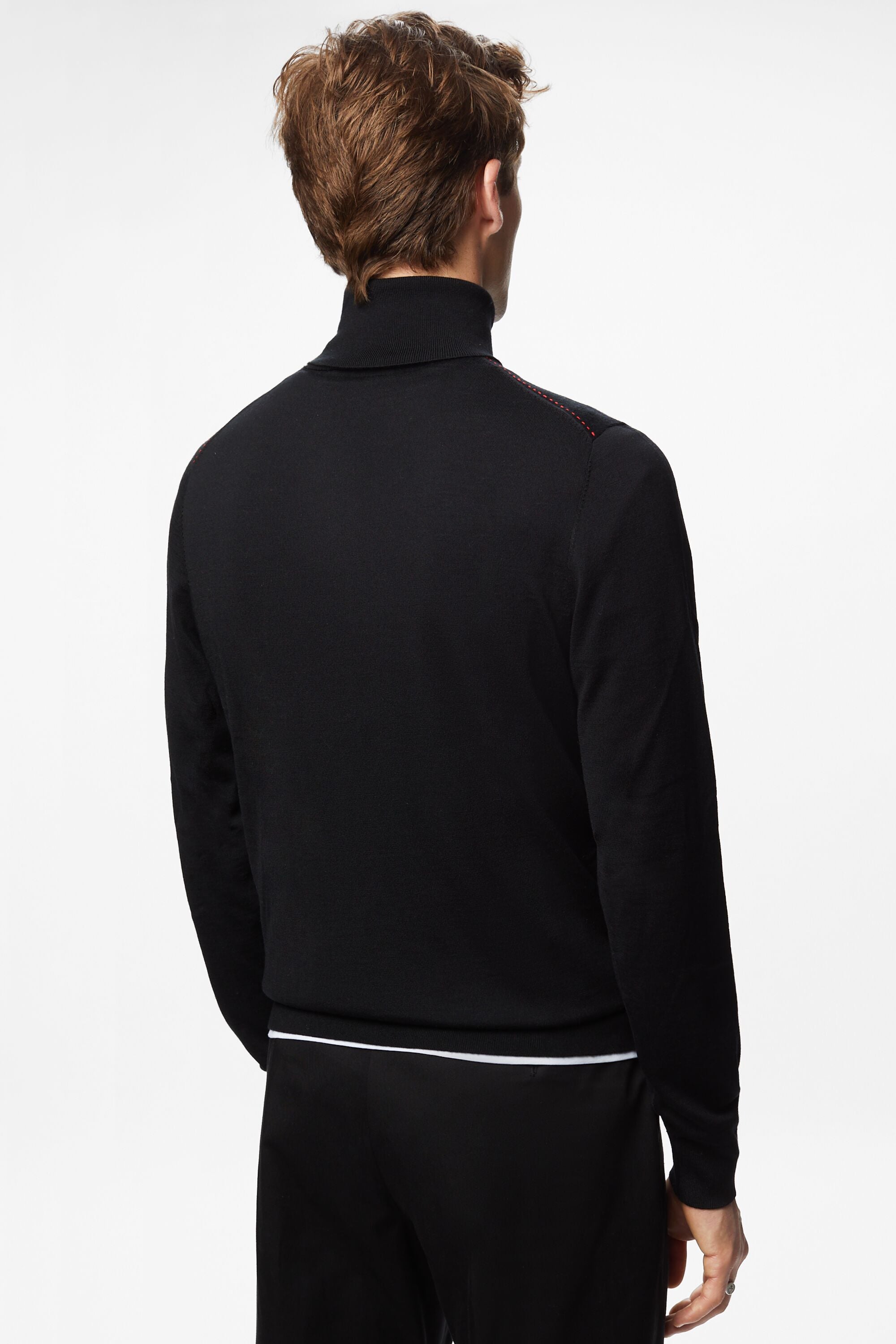 Black merino wool turtleneck sweater online