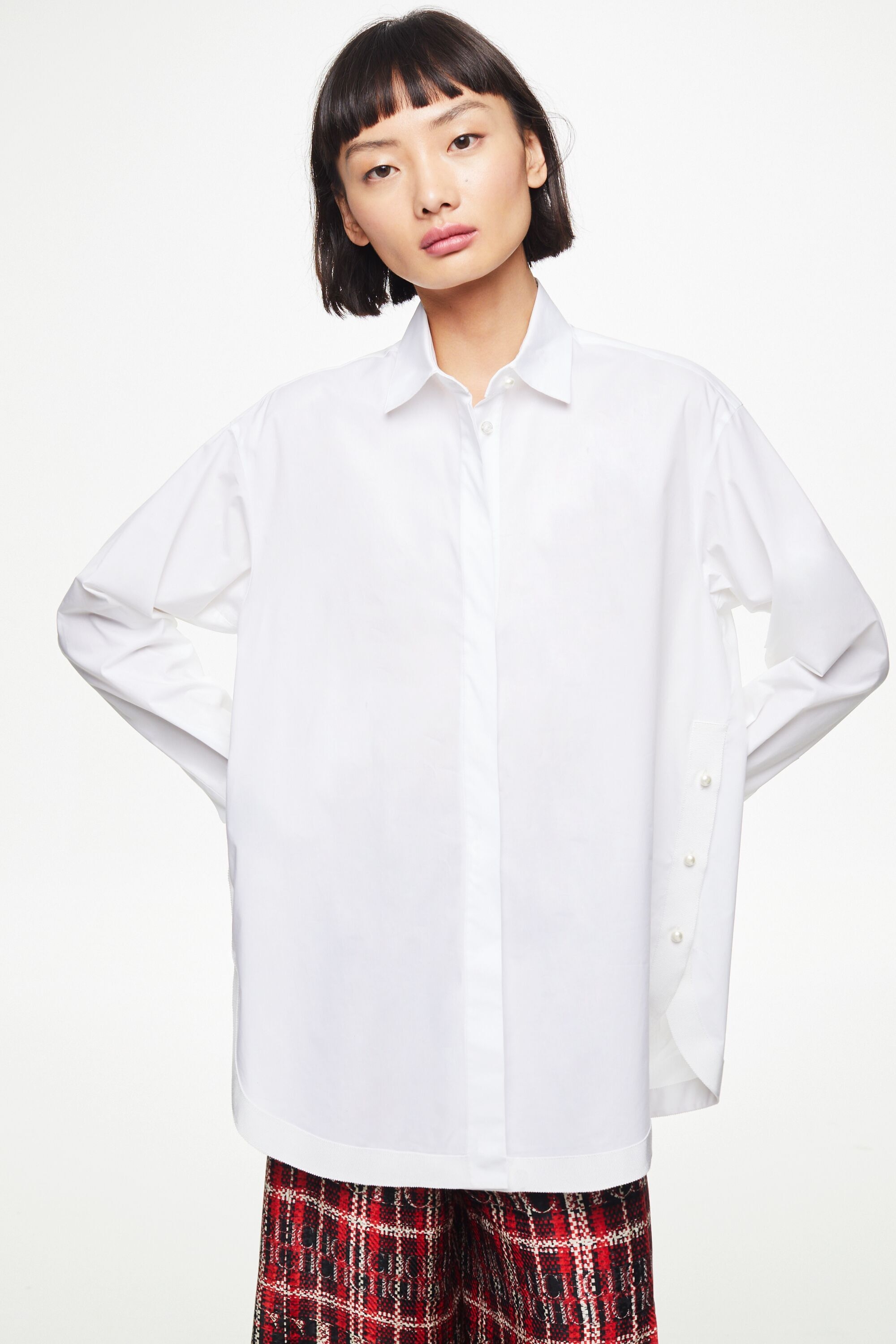 Poplin straight-fit White Shirt