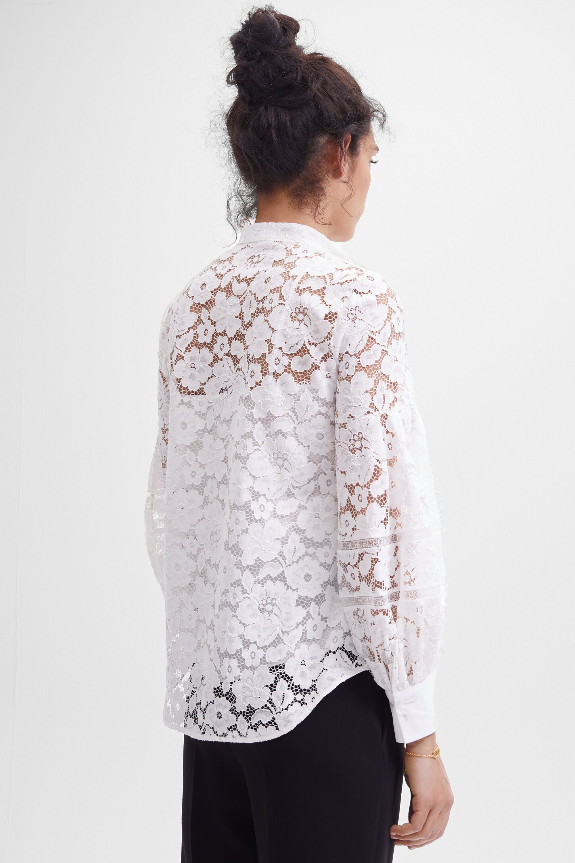 White lace outlet shirt long sleeve