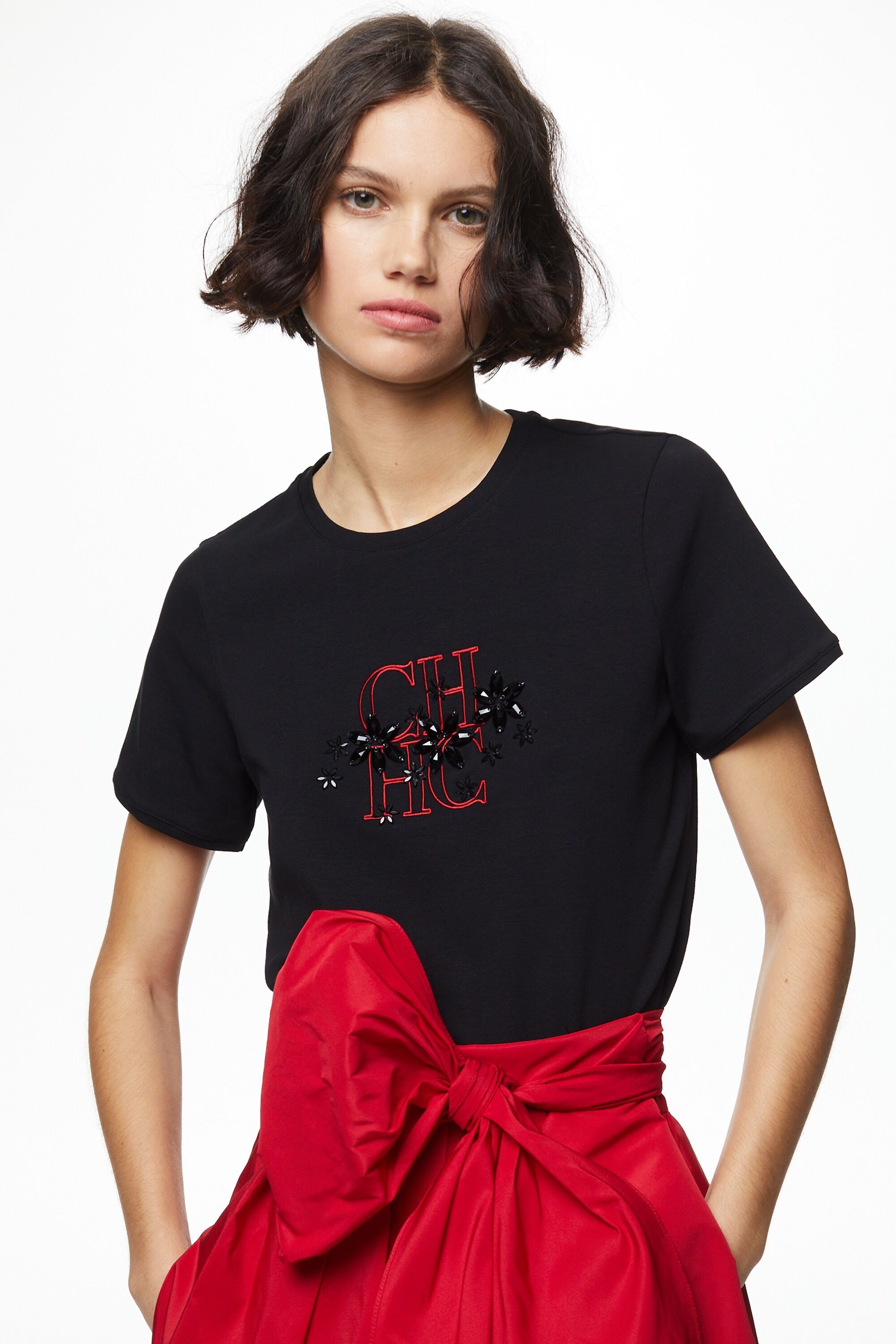 CH embroidered t-shirt with crystals