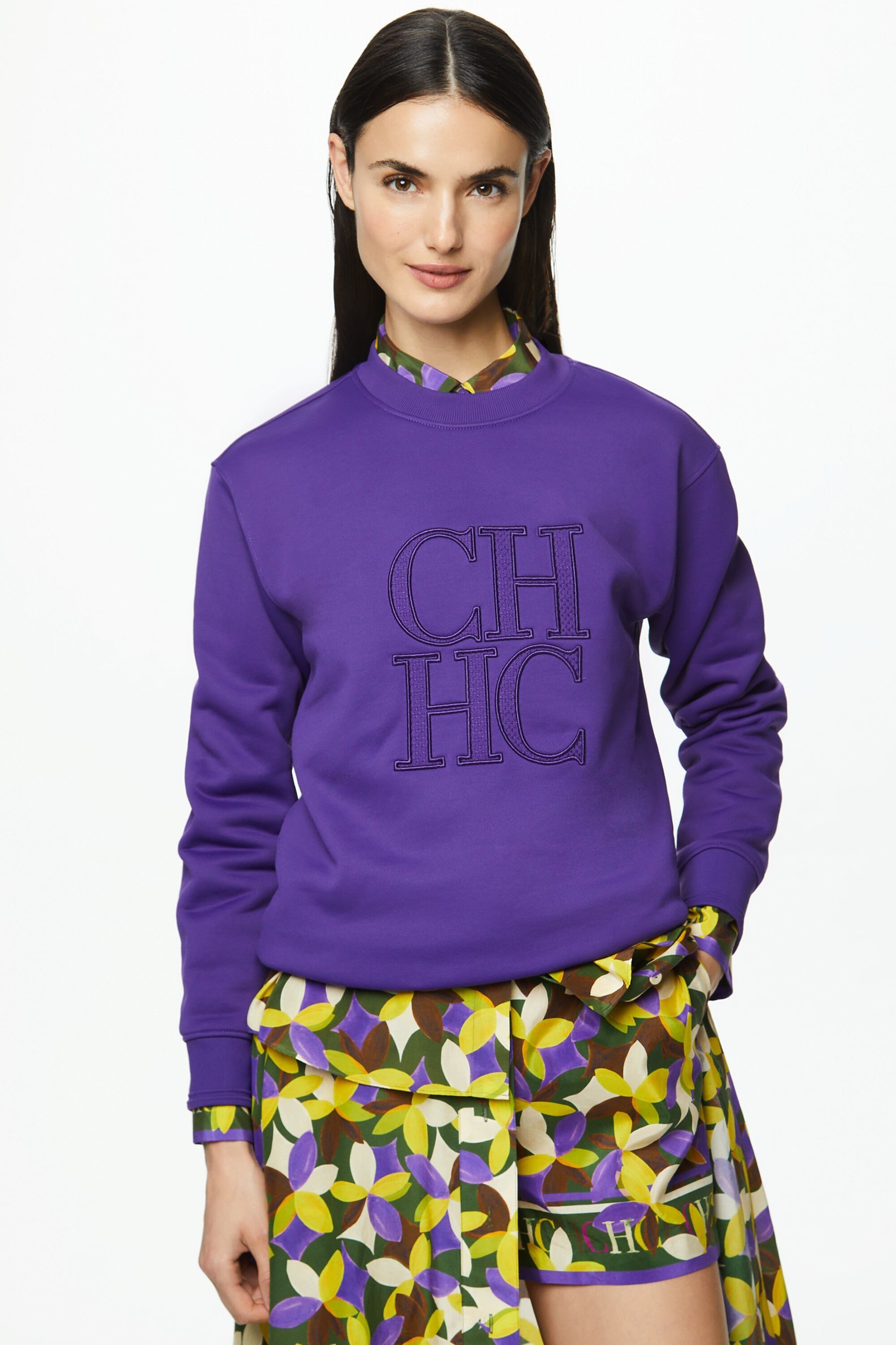 CH embroidered fleece sweatshirt