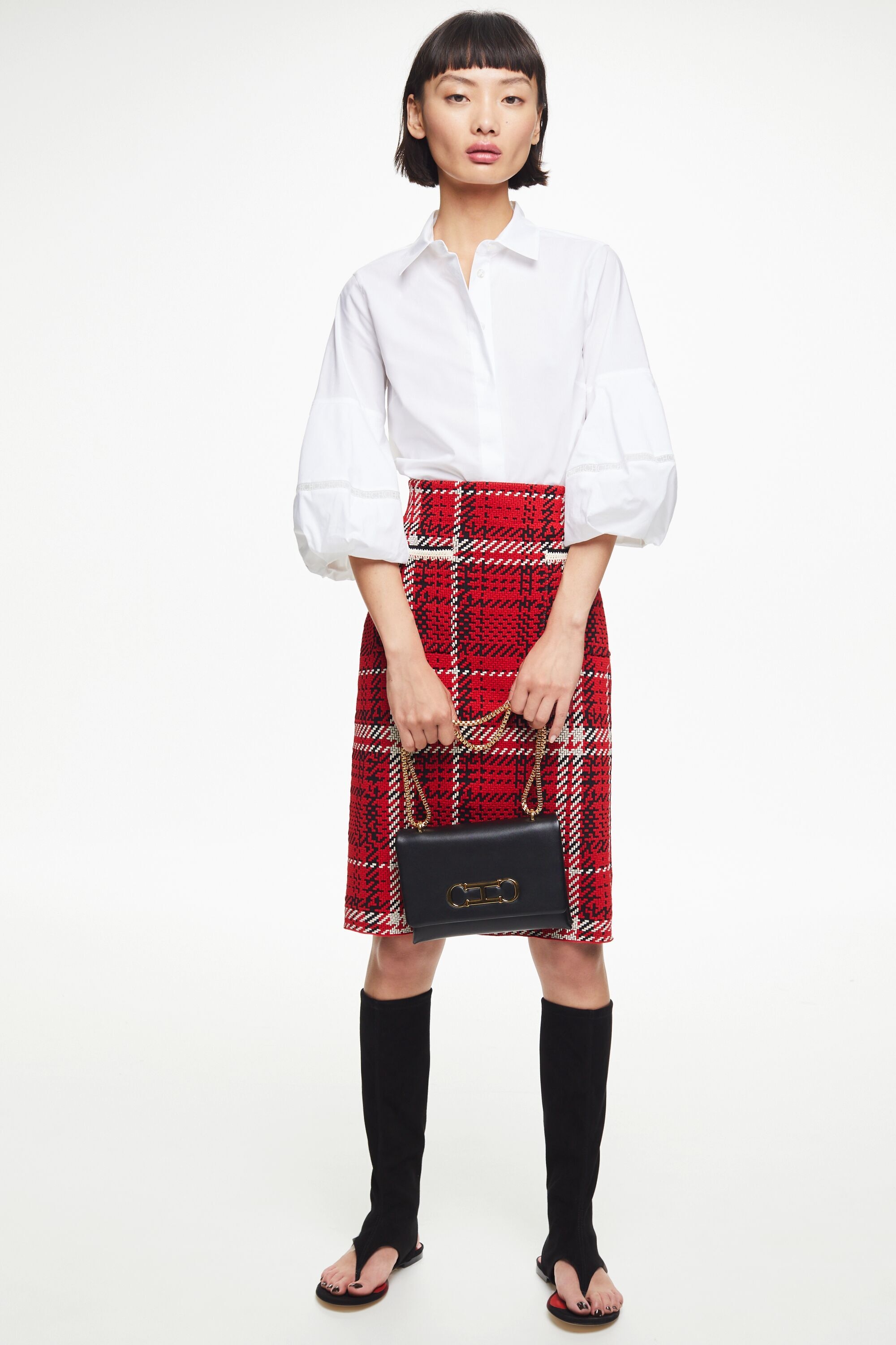 Jacquard pencil skirt