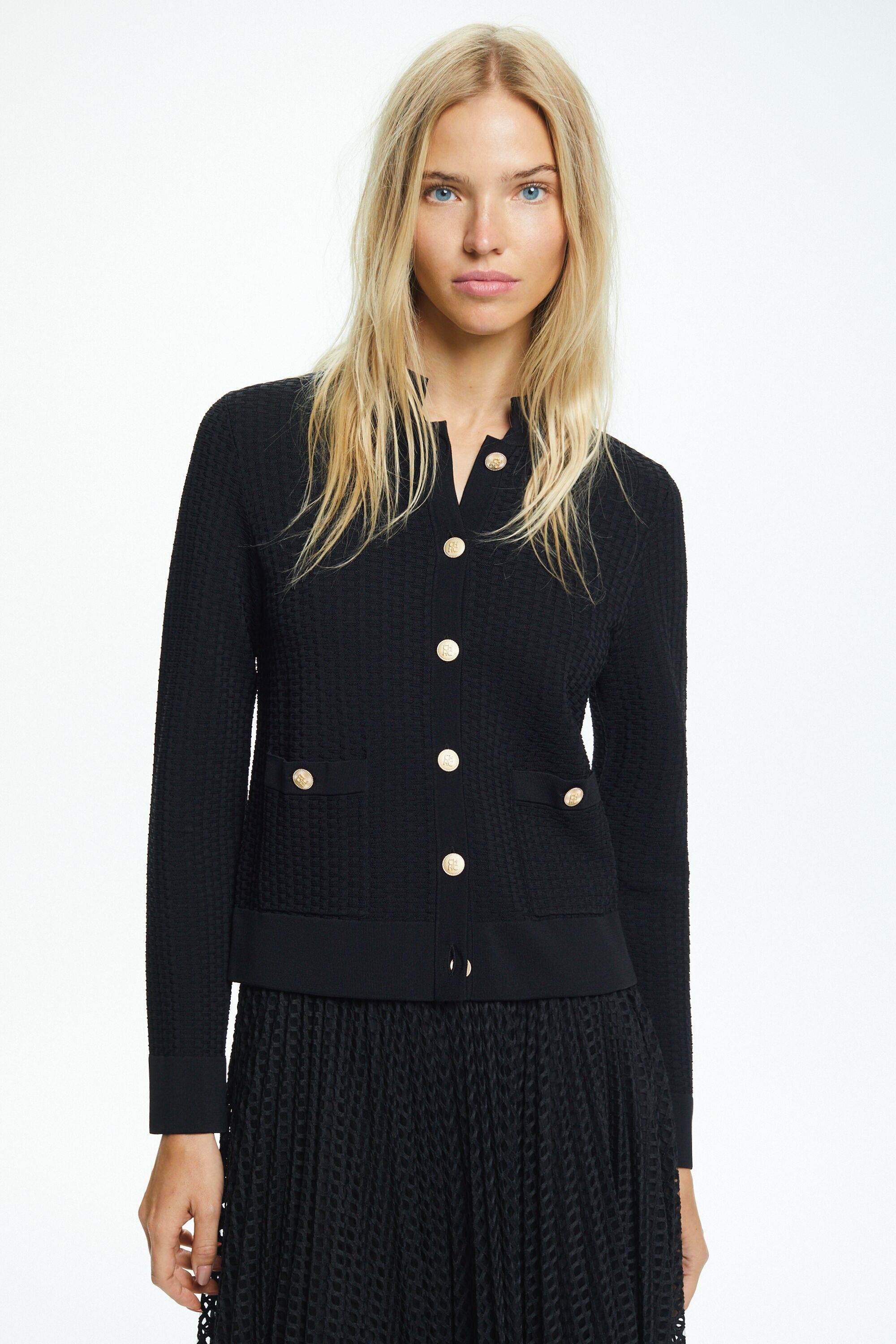 Knitted straight fit jacket