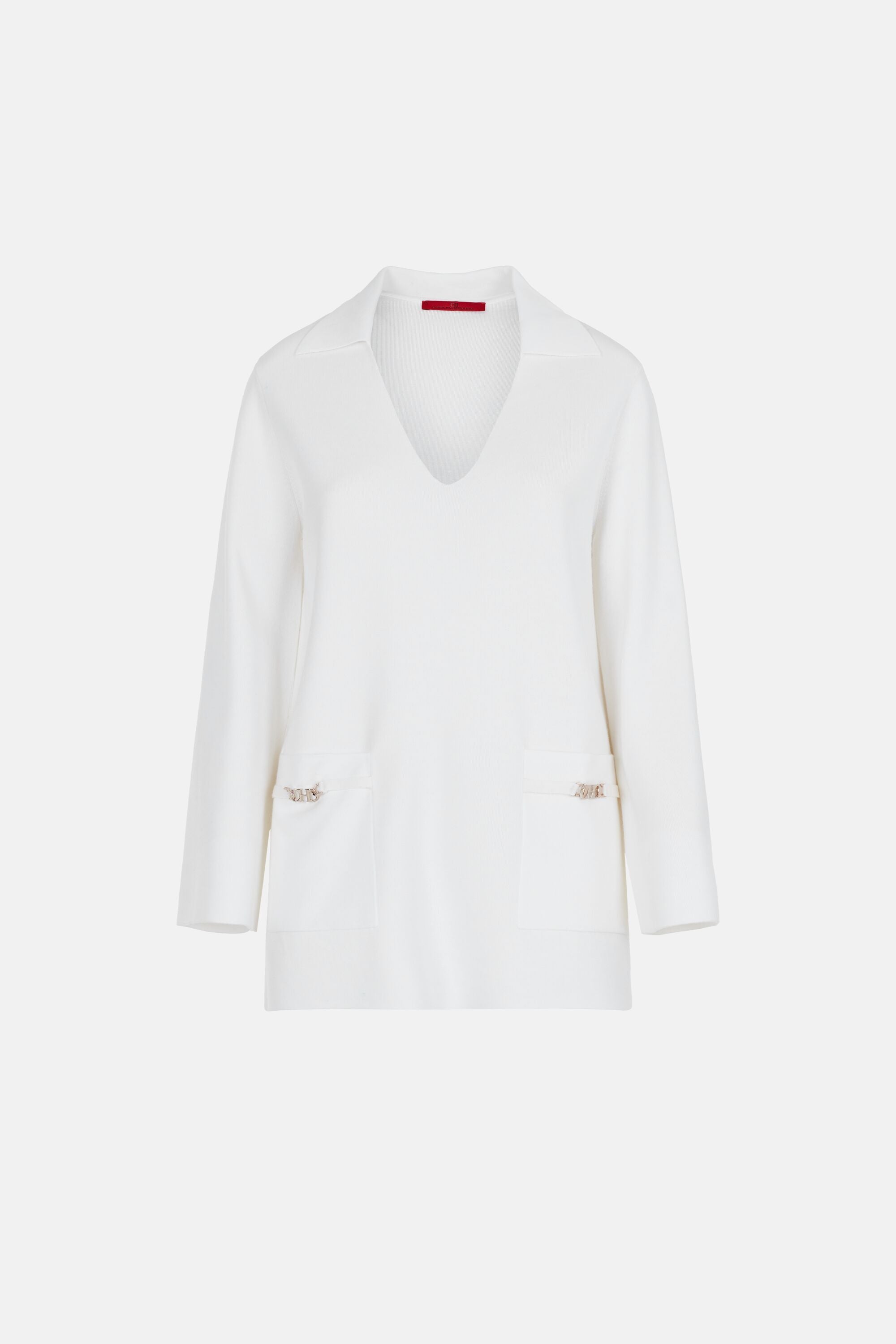 Double-faced straight-fit sweater ivory - CH Carolina Herrera