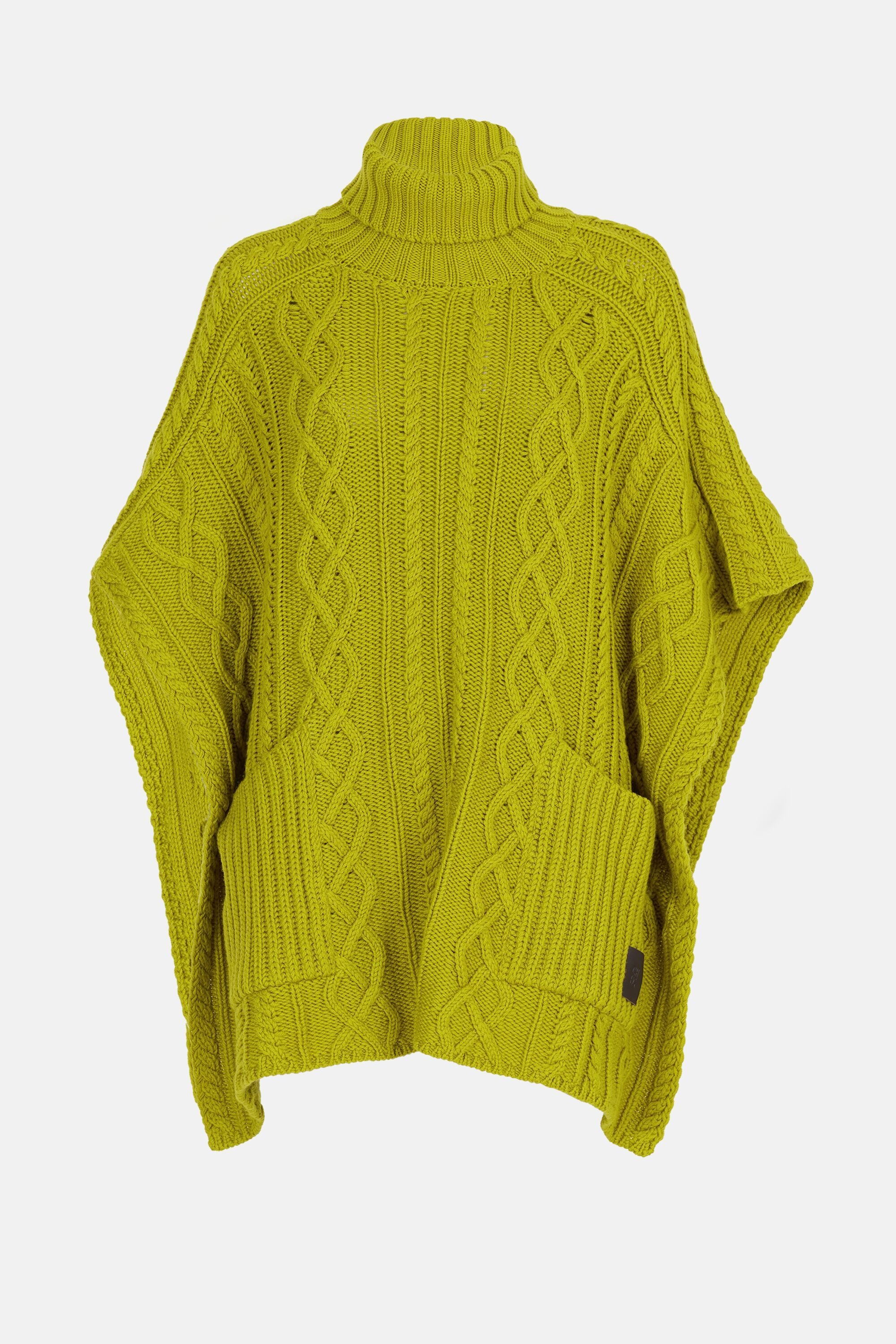 Wool oversize poncho yellow - CH Carolina Herrera United States