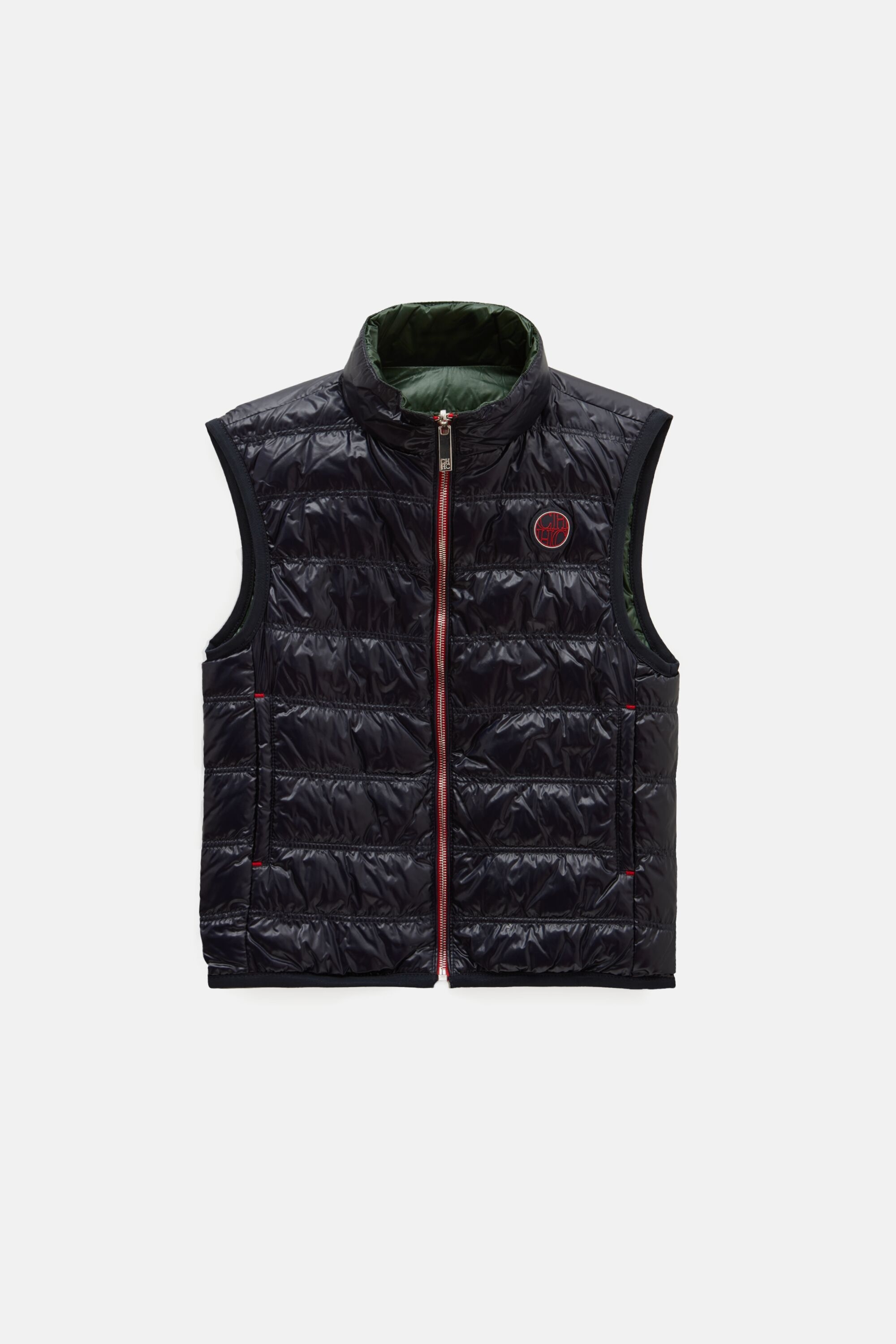 Reversible quilted nylon gilet
