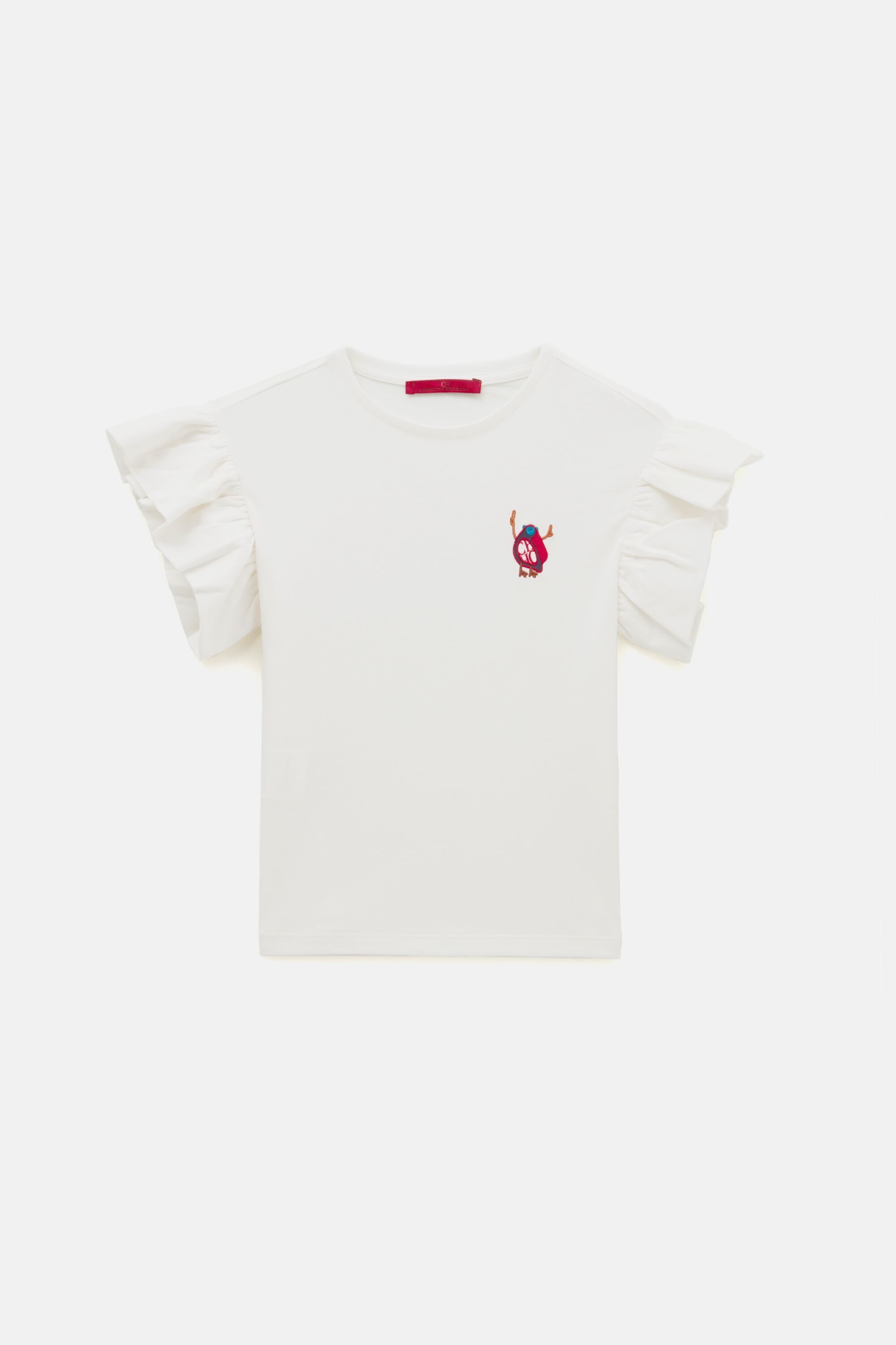 Touky A-line t-shirt with ruffled sleeves