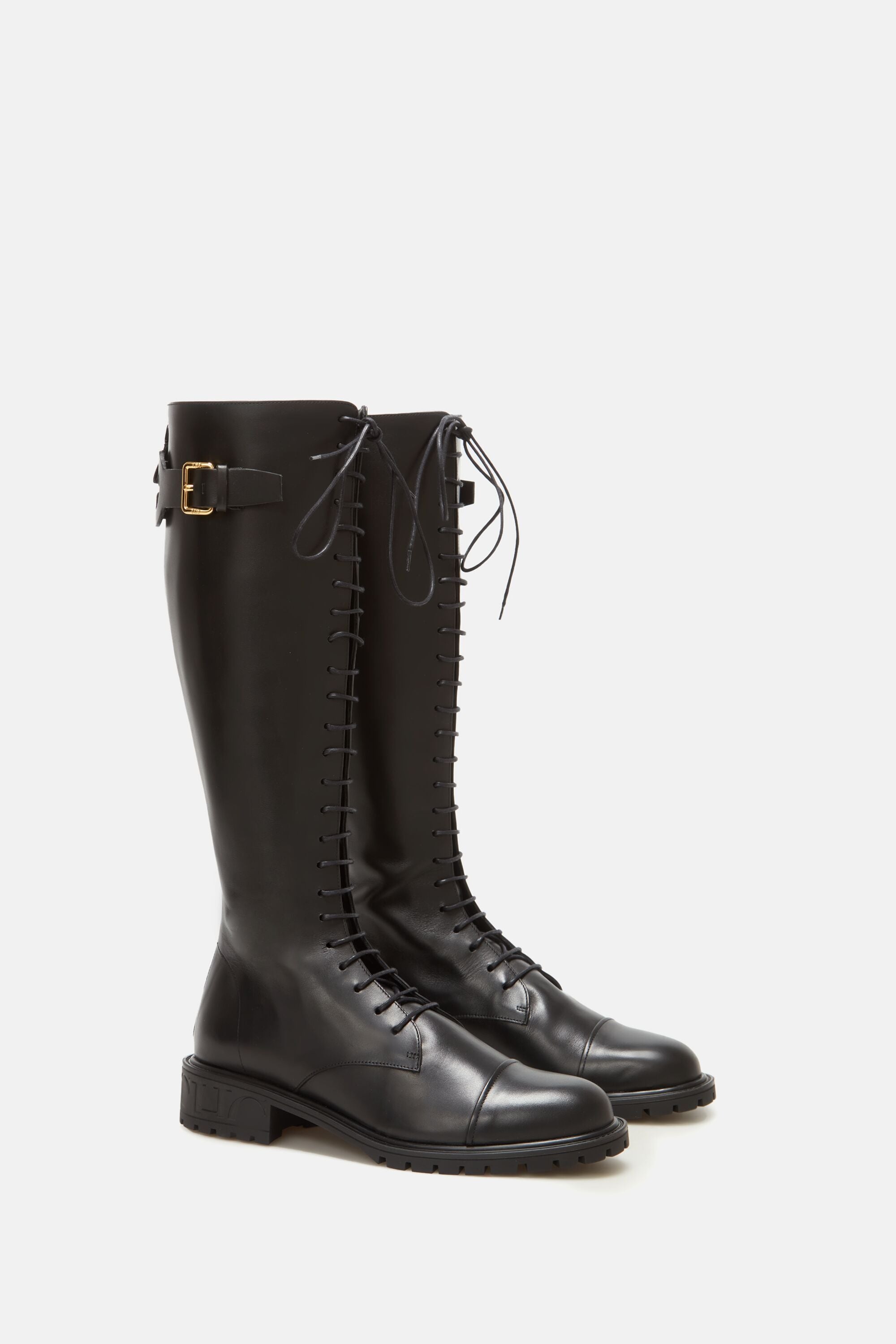 Initials Insignia Leather flat boots